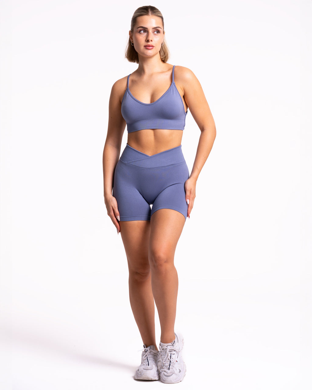 Fearless V-Shape Covert Scrunch Shorts "Blau"