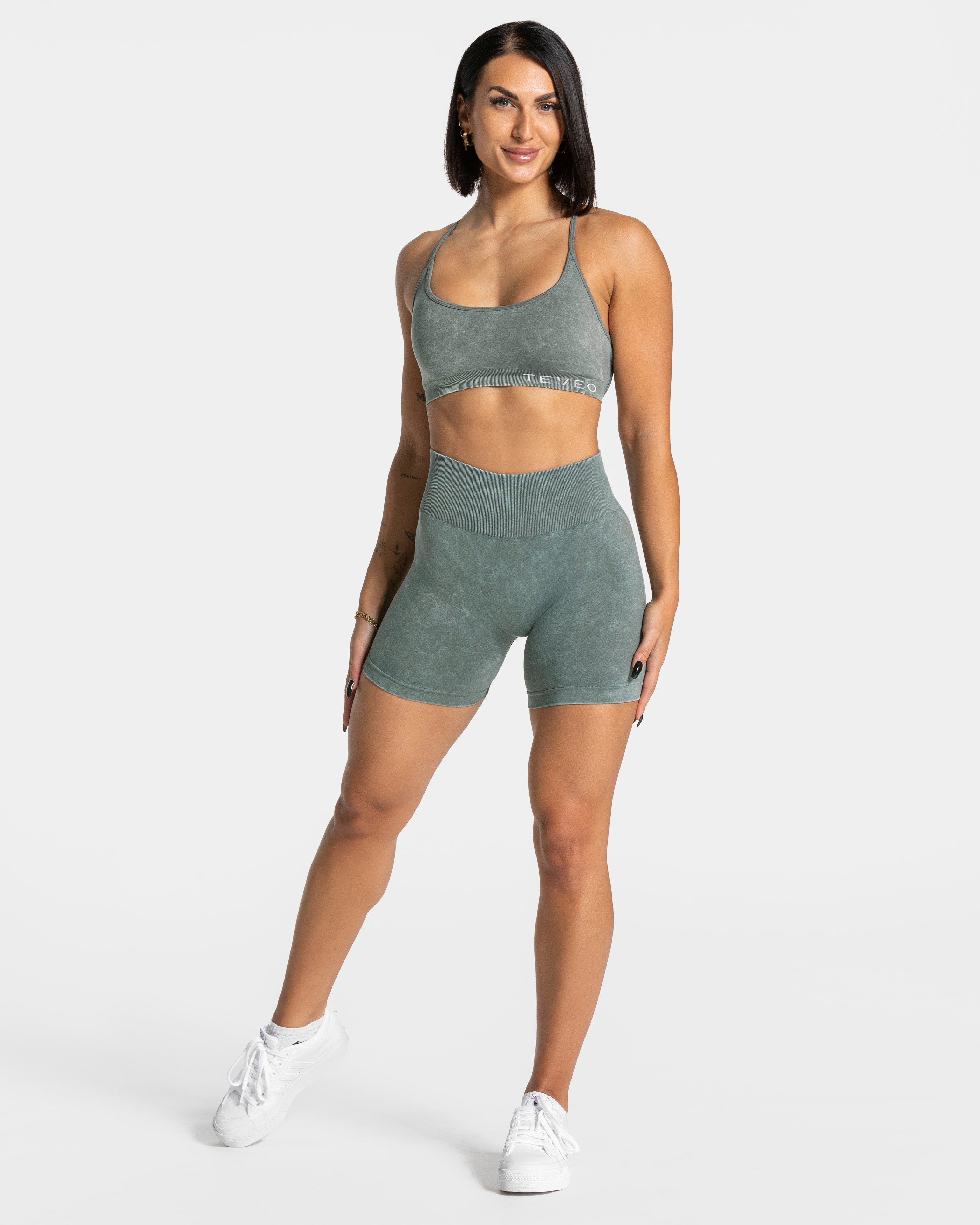 Acid Covert Scrunch Shorts  "Basil"
