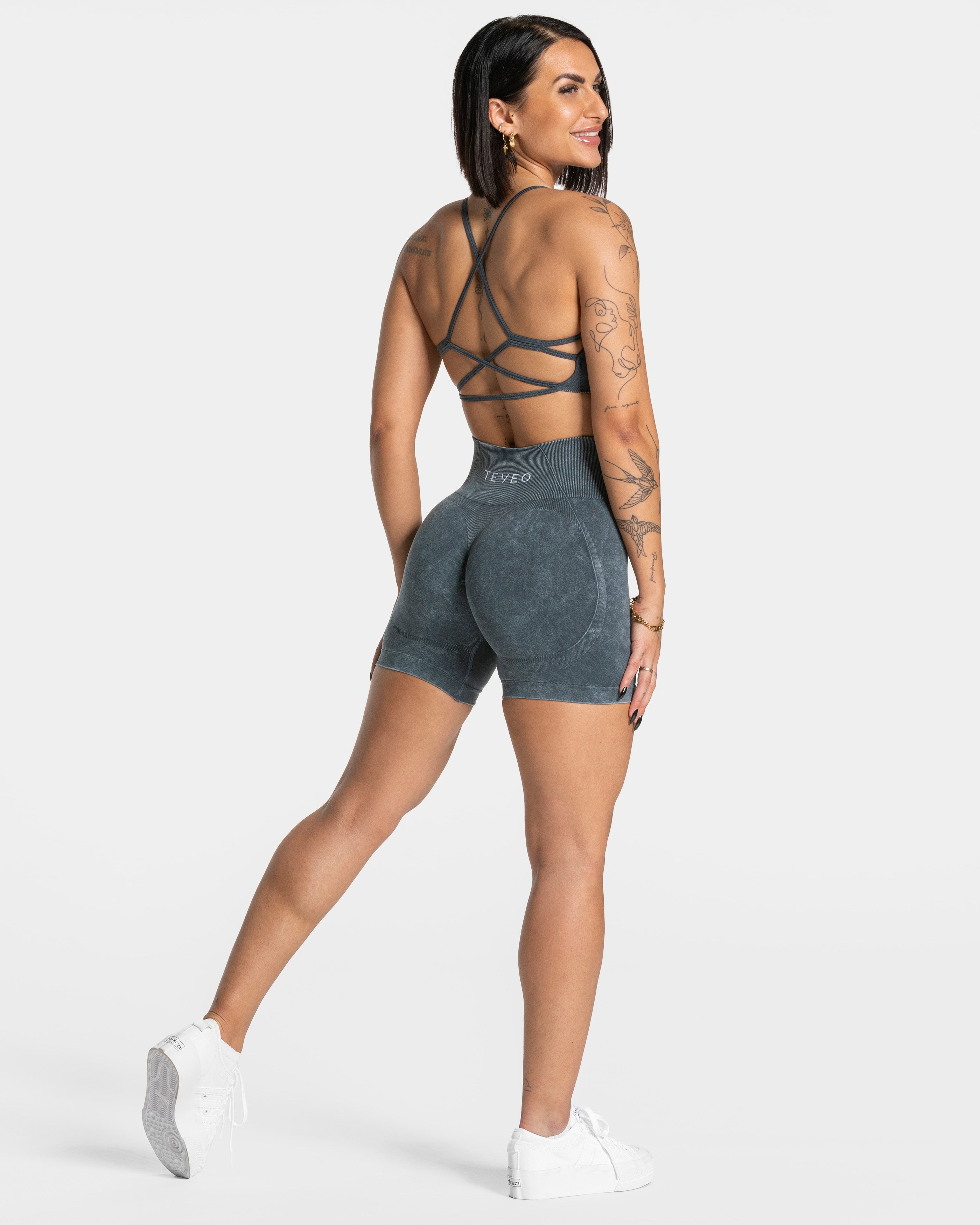 Acid Covert Scrunch Shorts  "Navy"