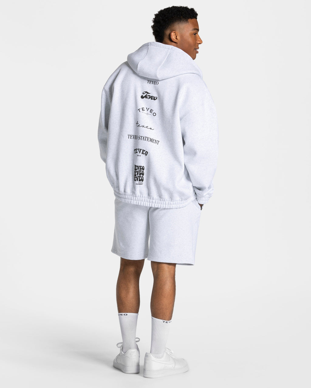 Anniversary Oversized Zip Jacke "Hellgrau"