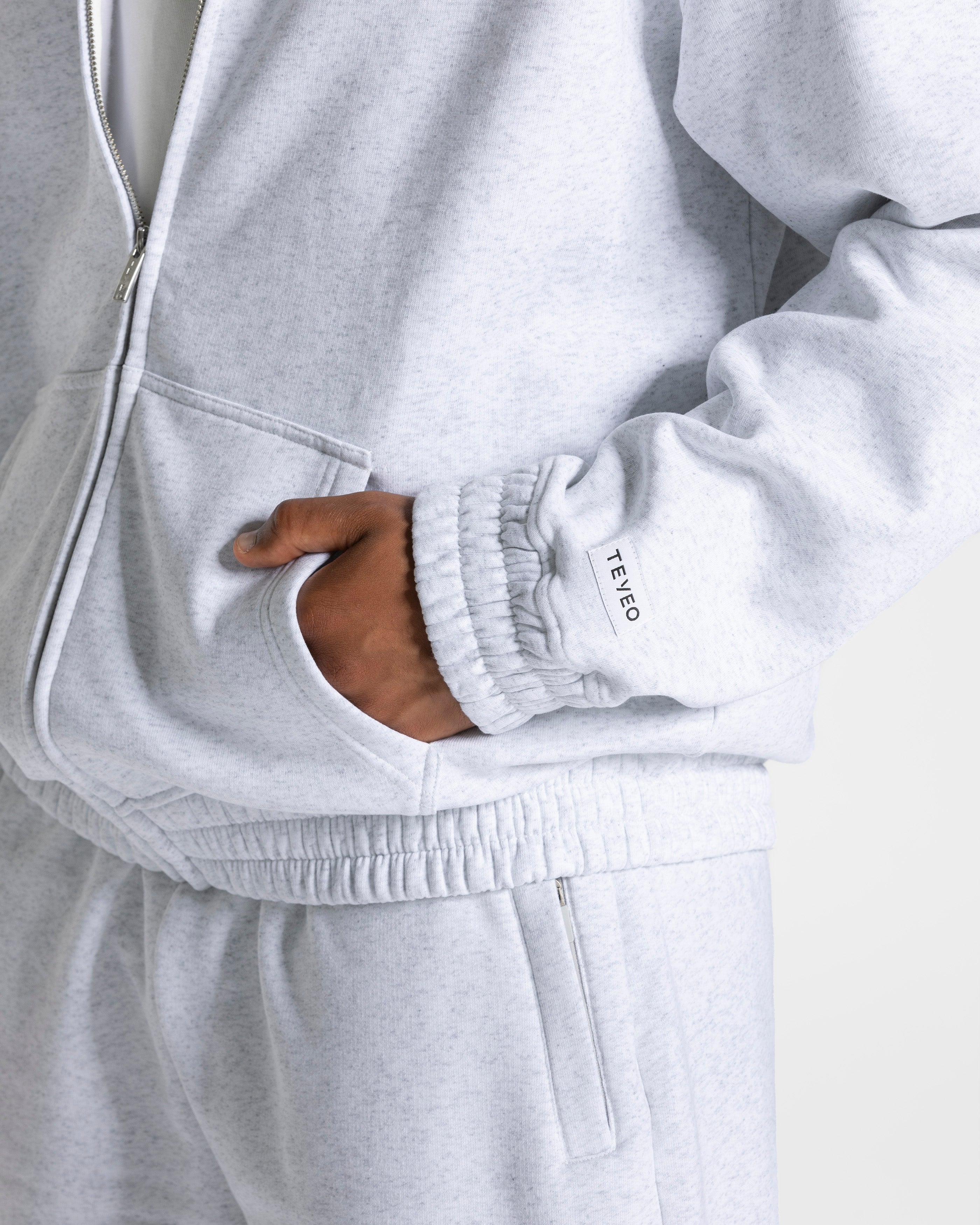 Anniversary Oversized Zip Jacke "Hellgrau"