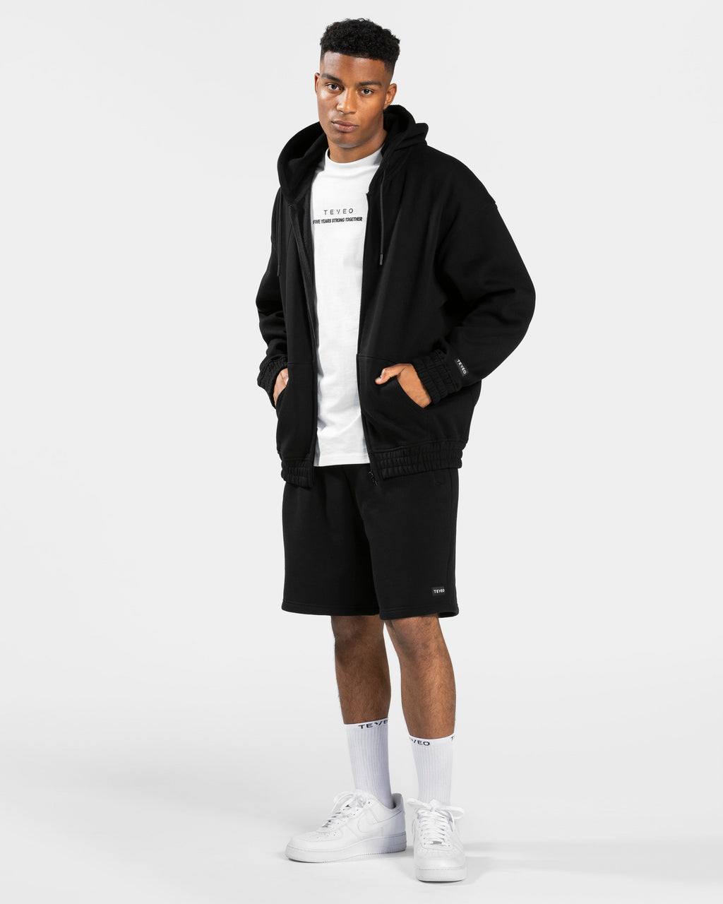 Anniversary Oversized Zip Jacke "Schwarz"