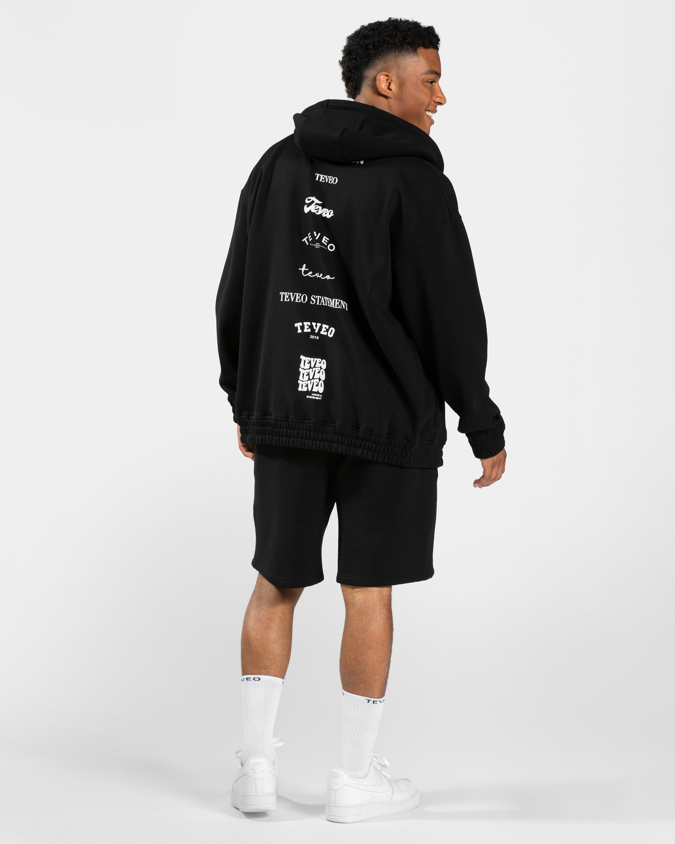 Anniversary Oversized Zip Jacke "Schwarz"