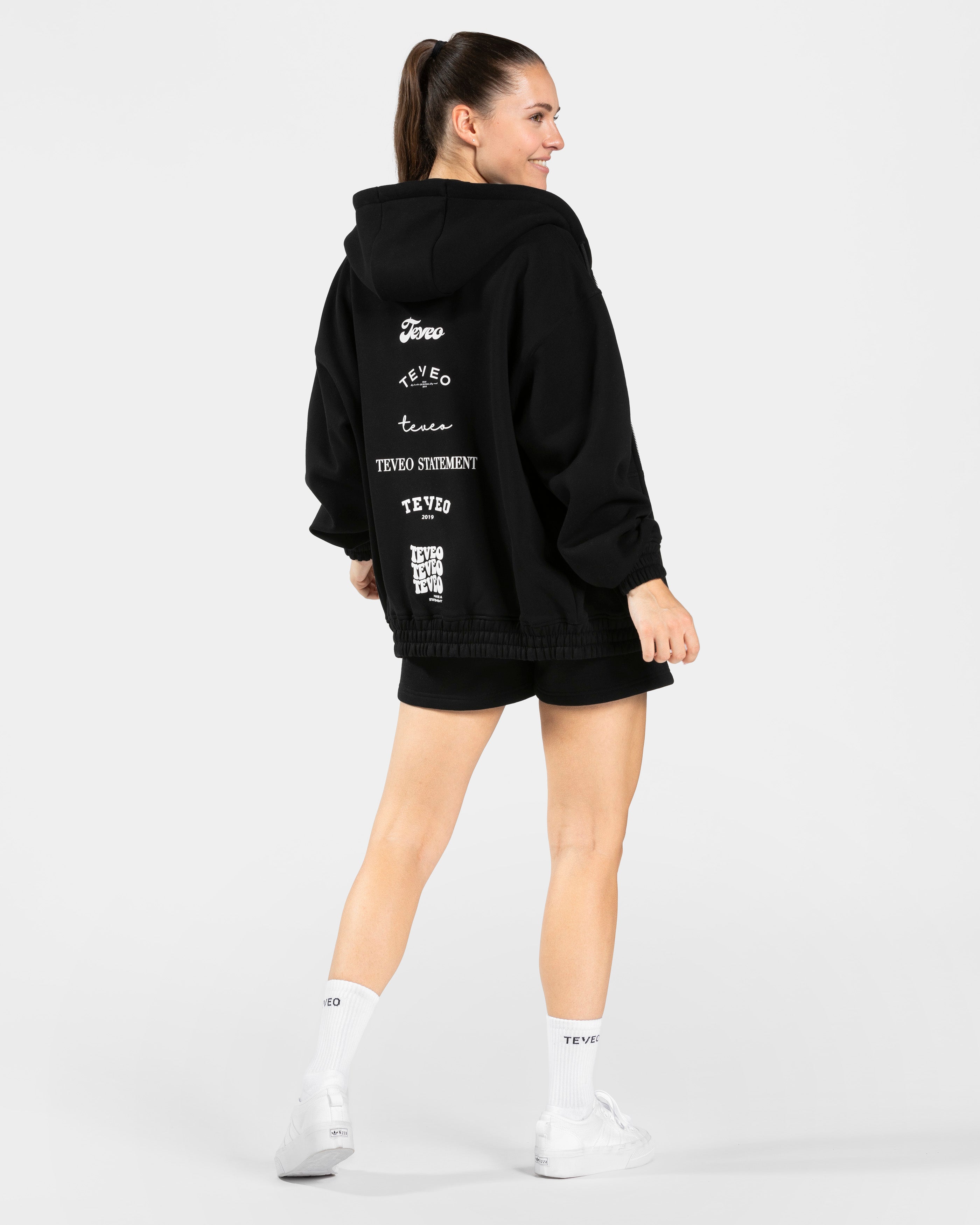 Anniversary Oversized Zip Jacke "Schwarz"