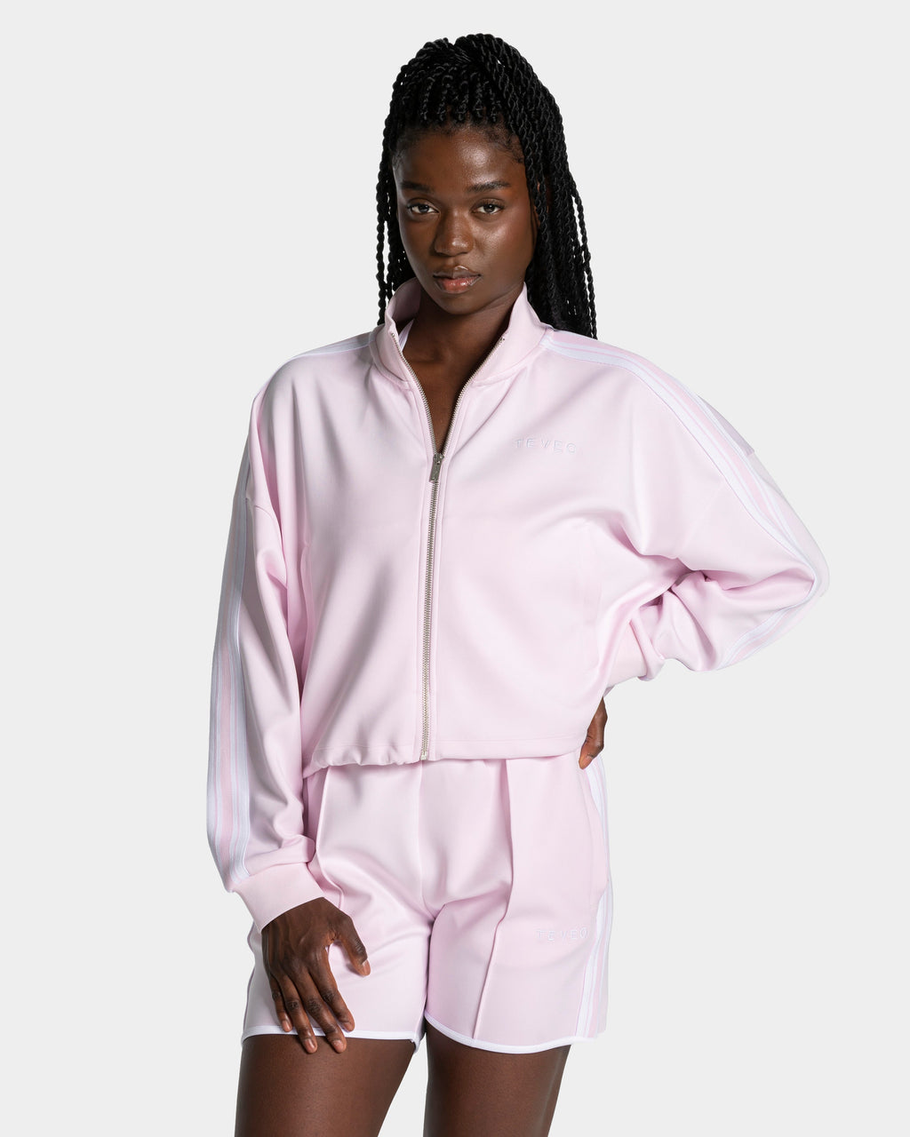 Club Cropped Zip Jacke "Blossom"