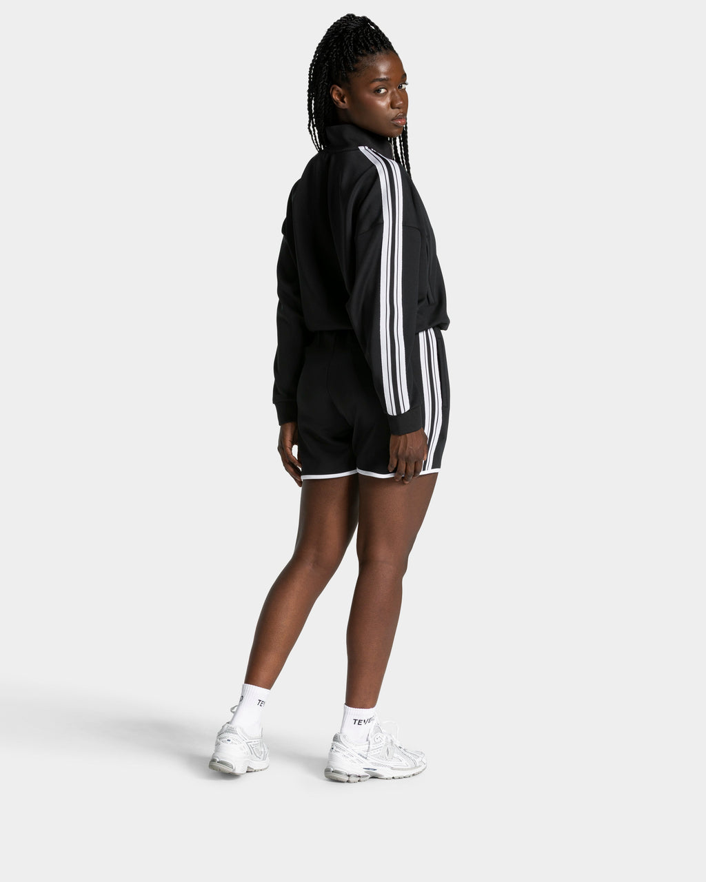 Club Cropped Zip Jacke "Schwarz"