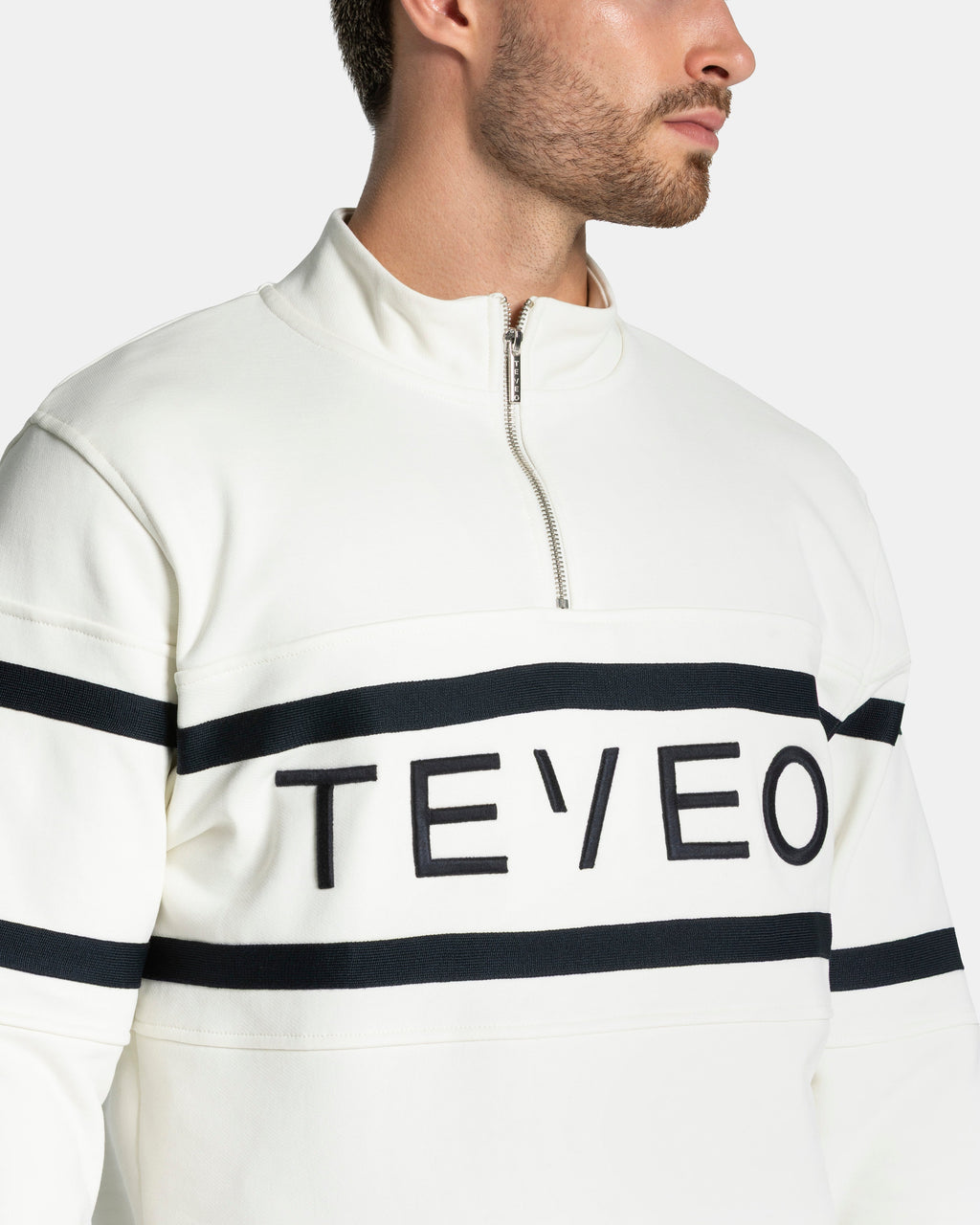 Club Half Zip Sweater "Off White - Midnight"