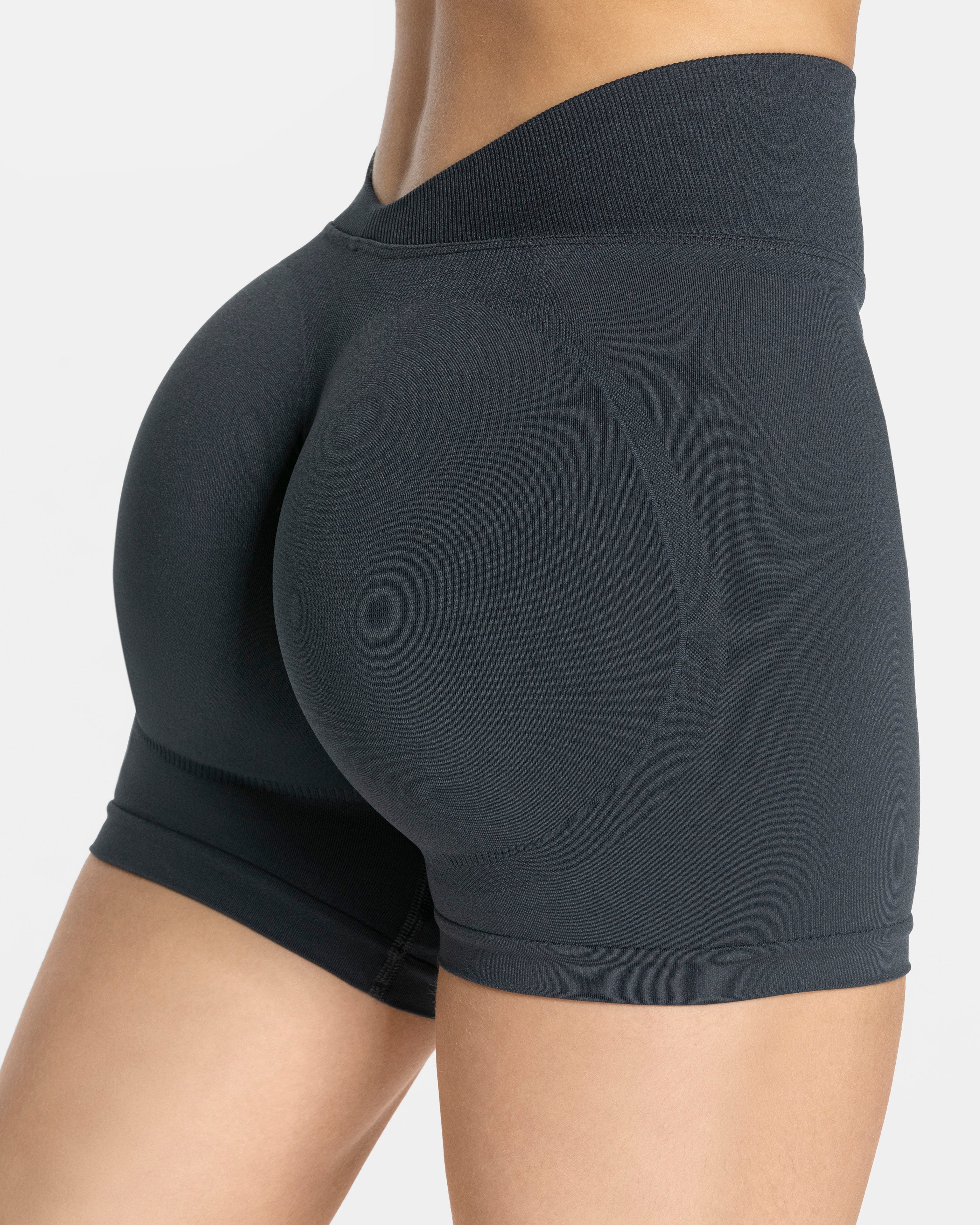 Essence V-Back Covert Scrunch Shorts "Ebony"
