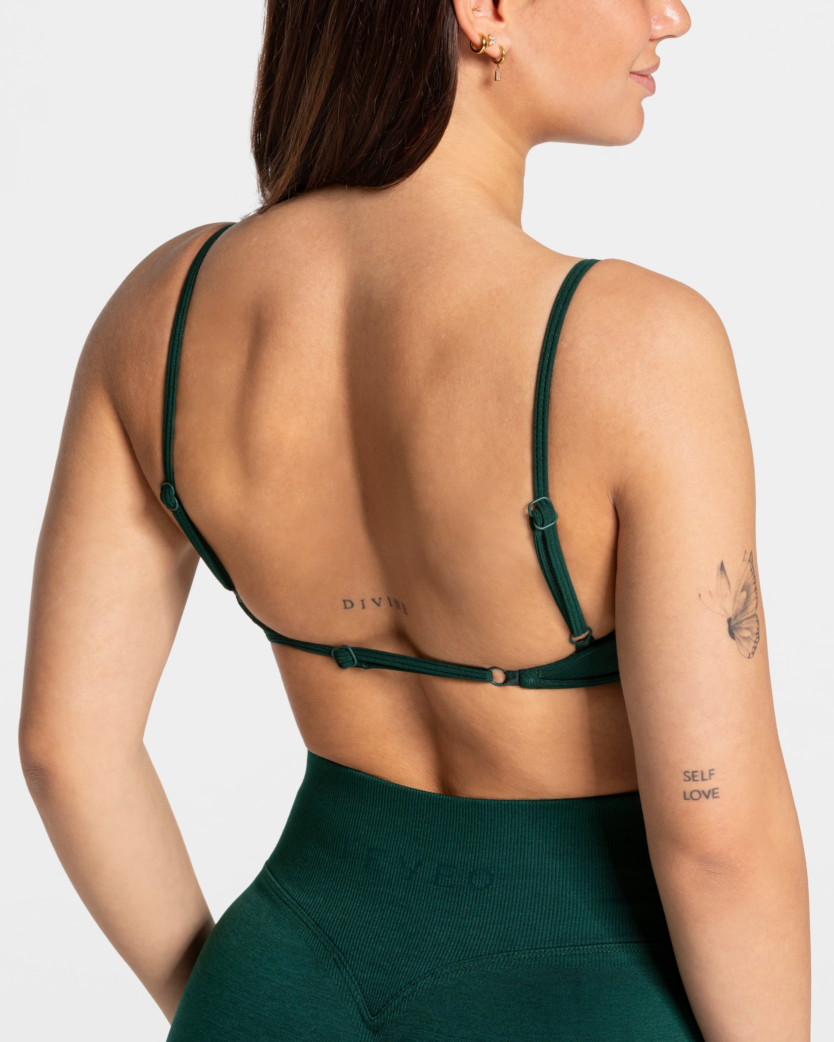 Femme Backless Bh "Dunkelgrün"