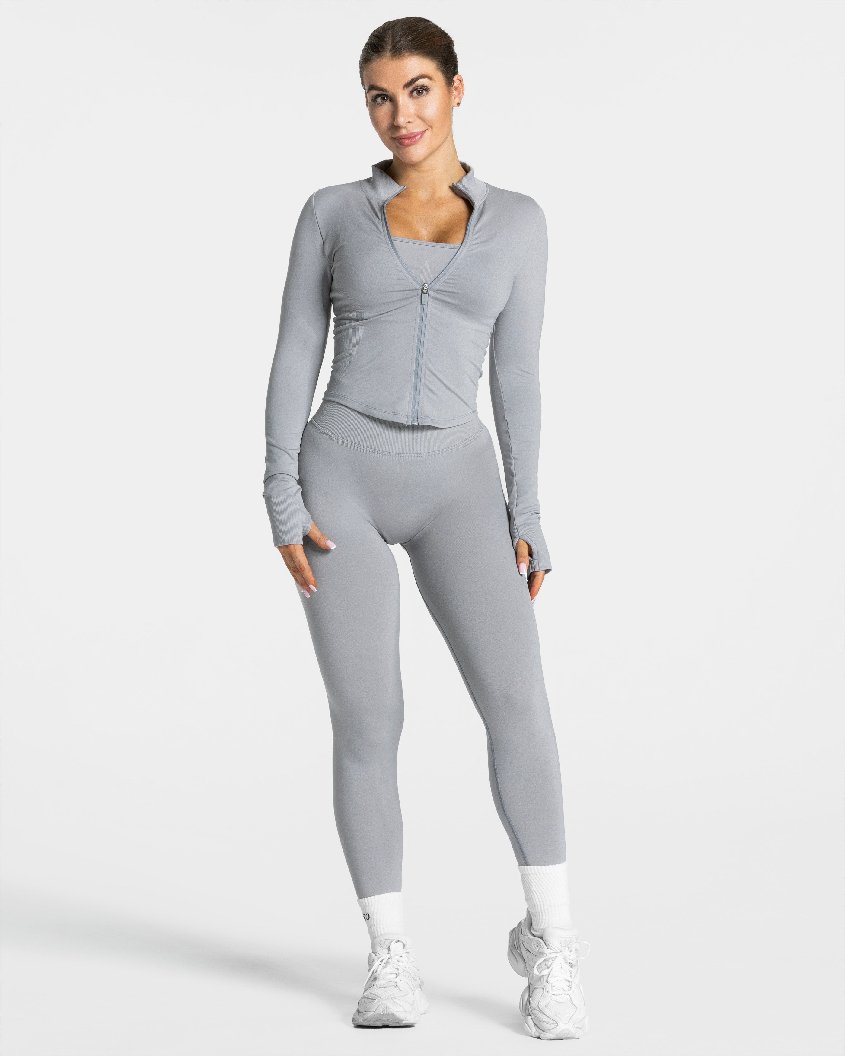 Femme Shaping Zip Jacke "Grau"