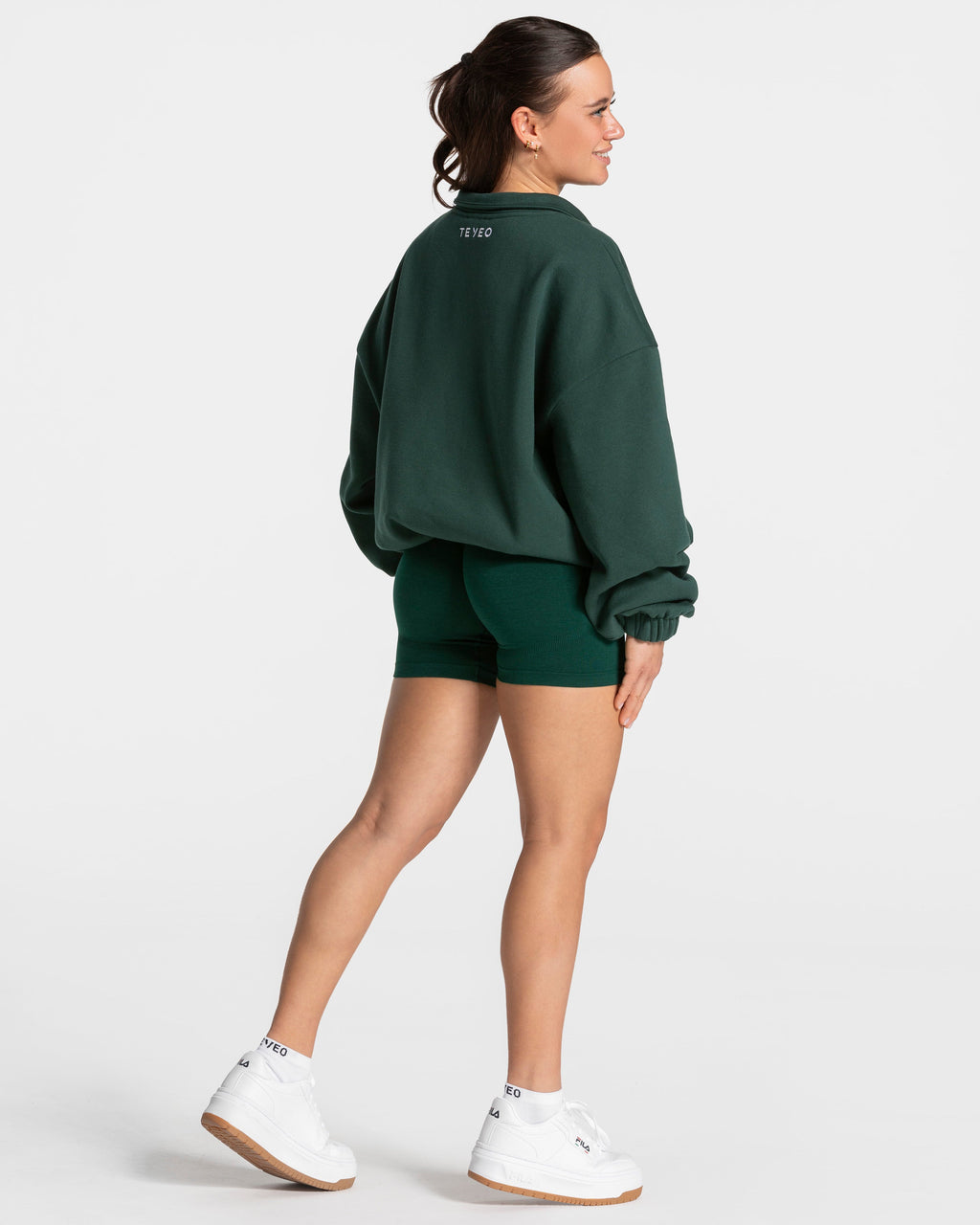 Femme Half Zip Sweater "Dunkelgrün"