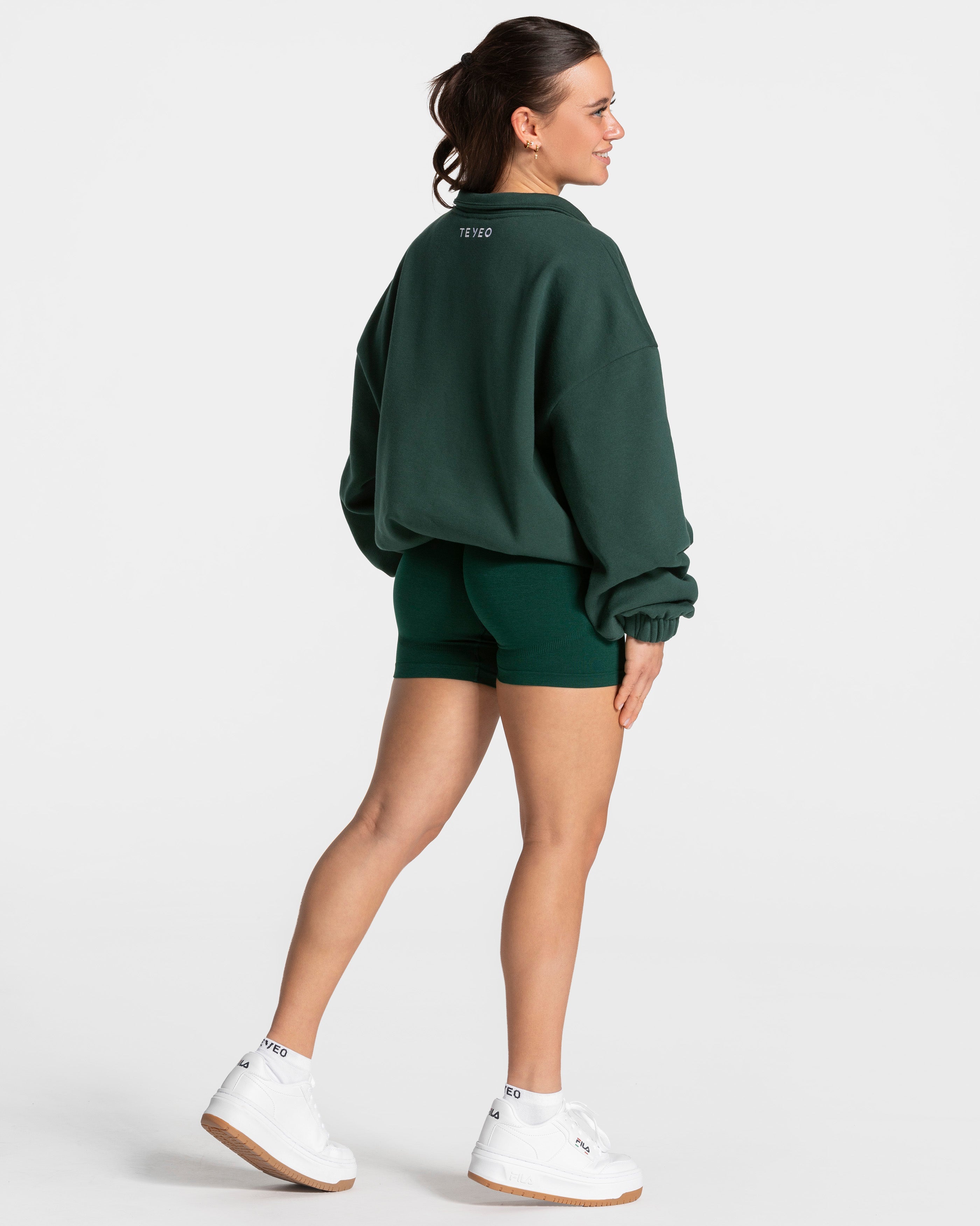 Femme Half Zip Sweater "Dunkelgrün"