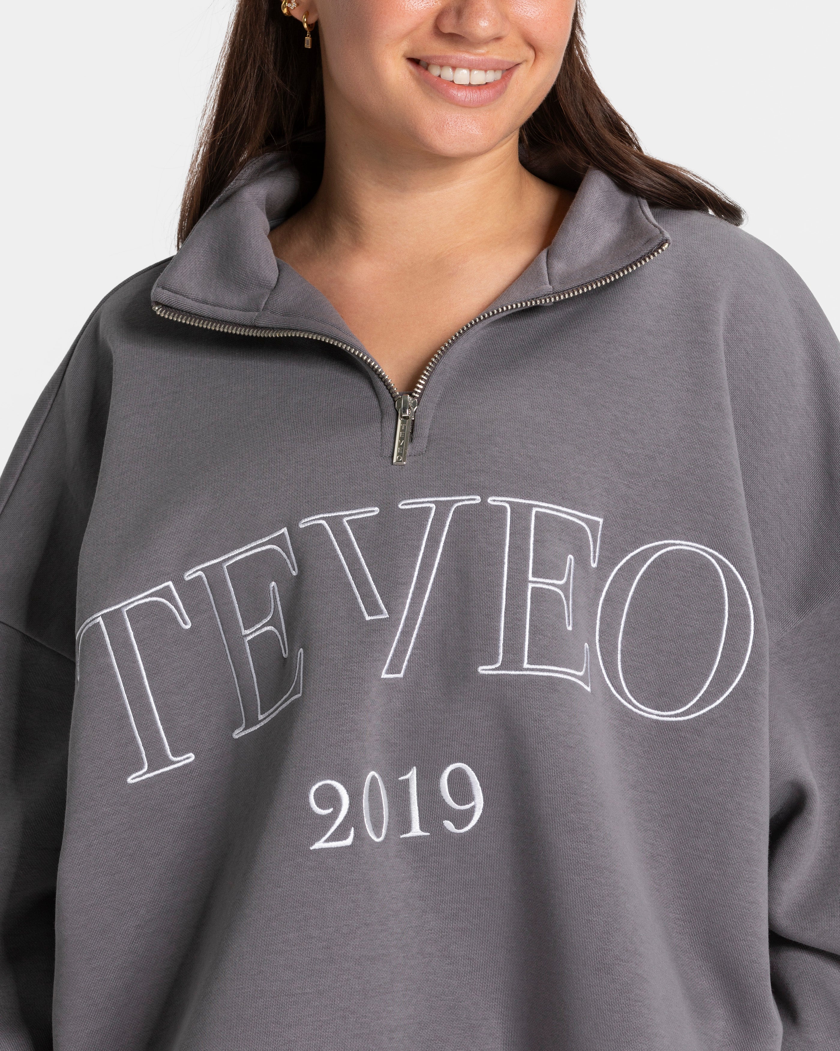 Femme Half Zip Sweater "Graphit"