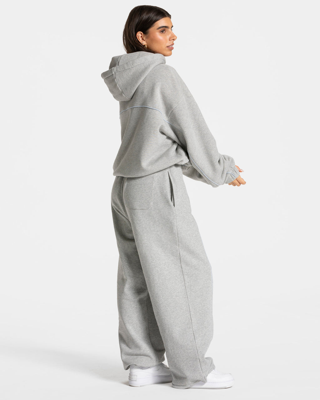 Contrastline Hooded Sweater "Hellgrau"