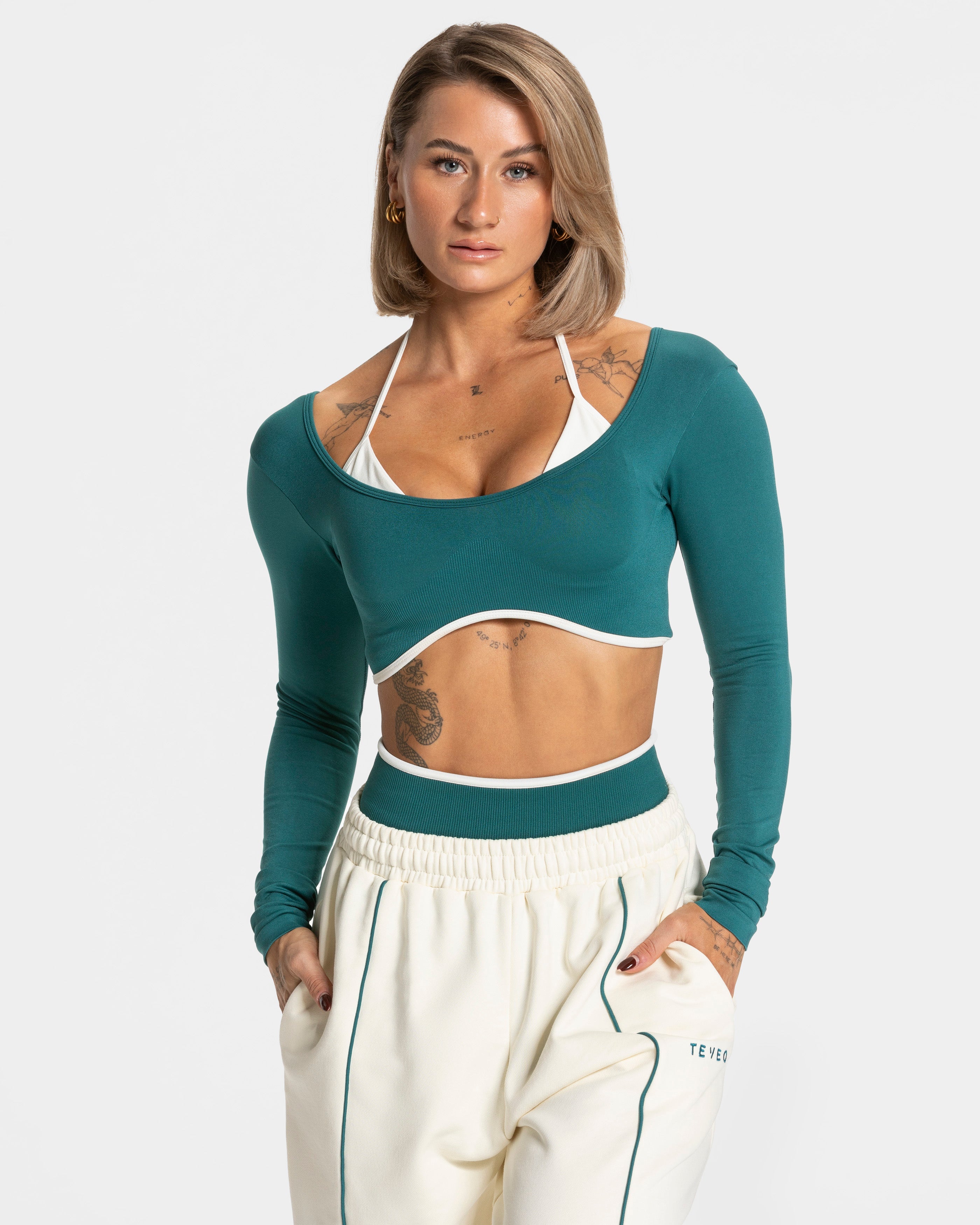 Contrastline Longsleeve  "Petrol"