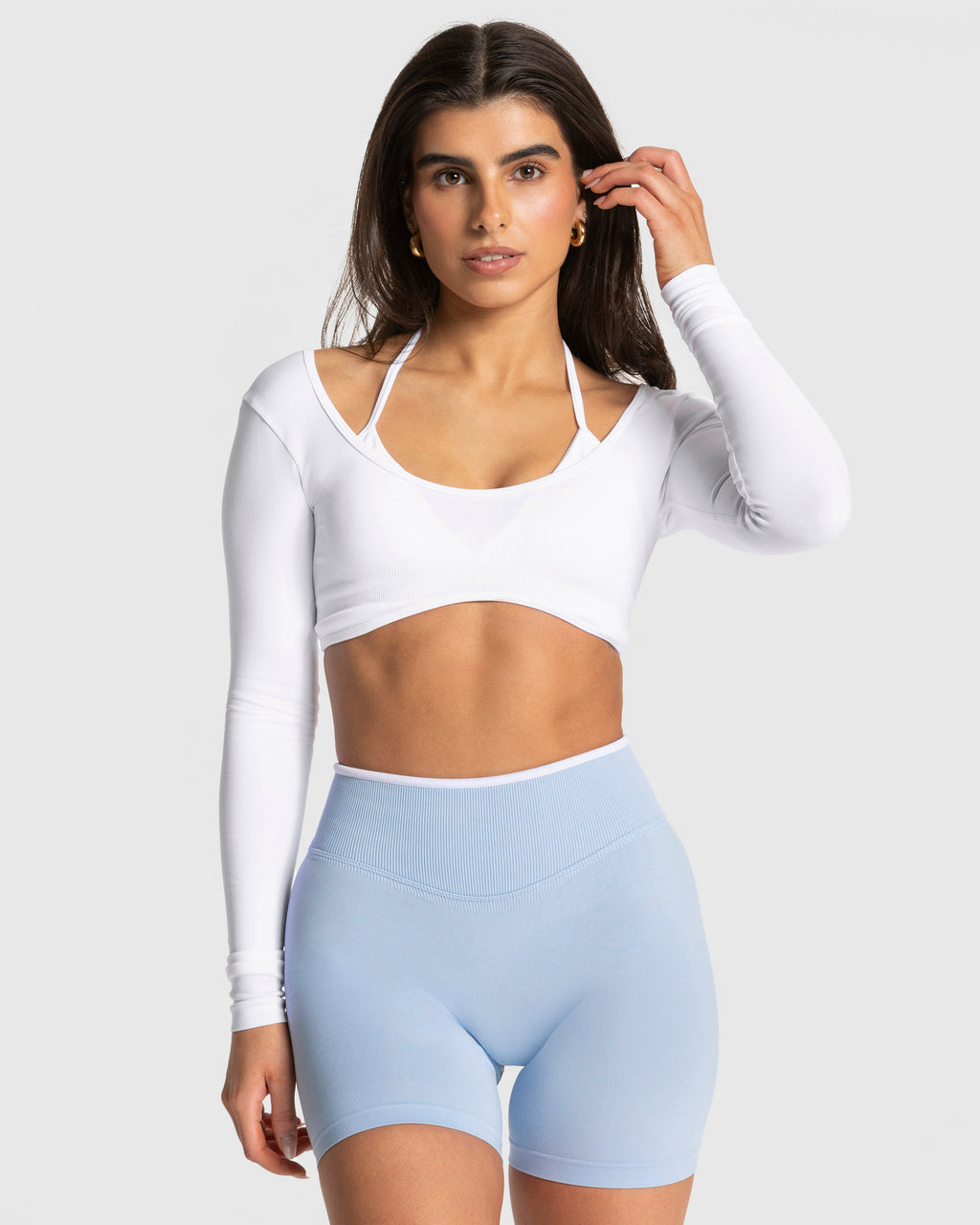 Contrastline Longsleeve  "Weiß"