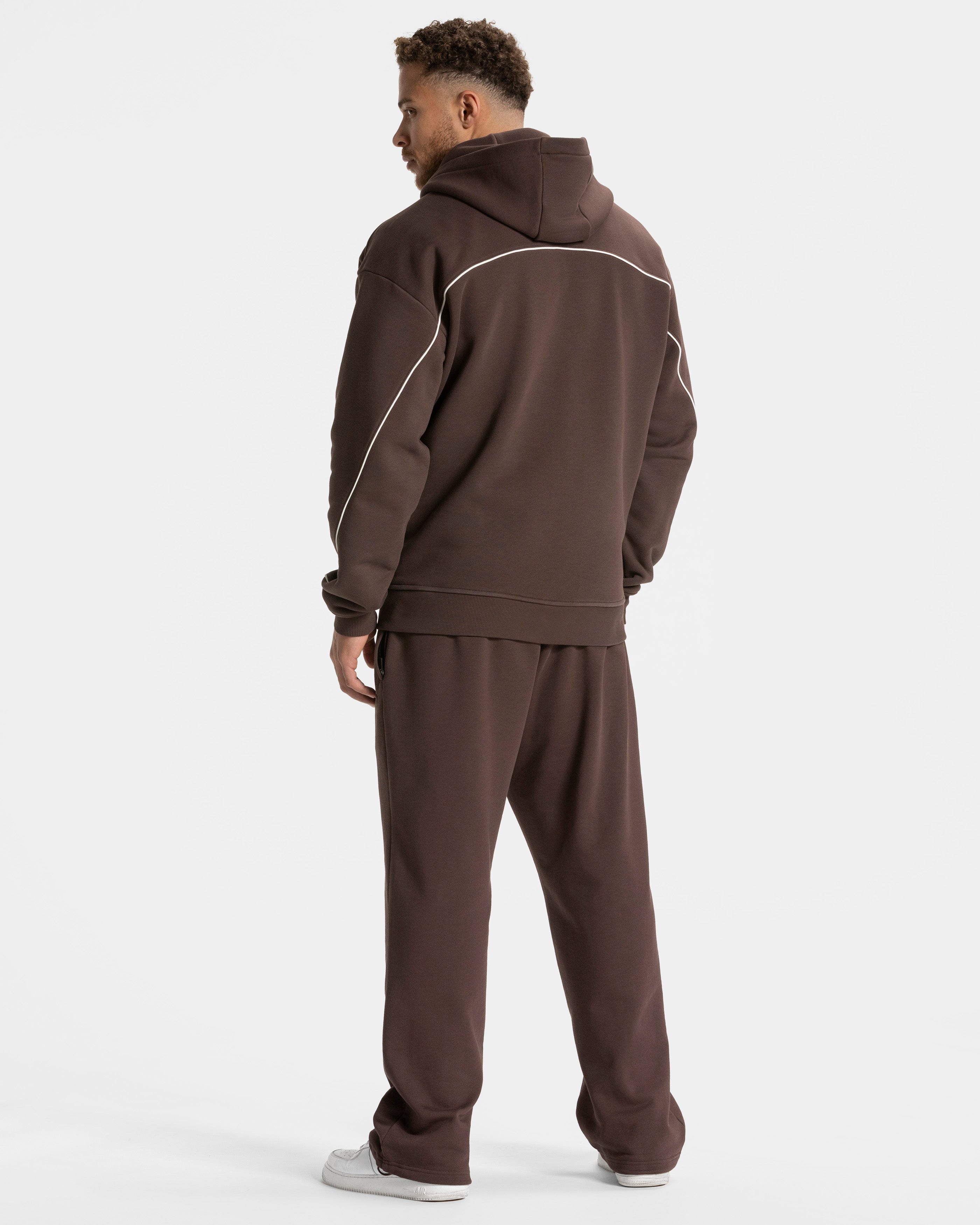 Contrastline Zip Jacke "Espresso"