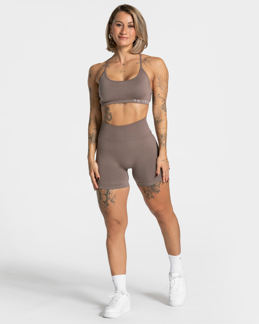 Pure Covert Scrunch Shorts  "Mokka"