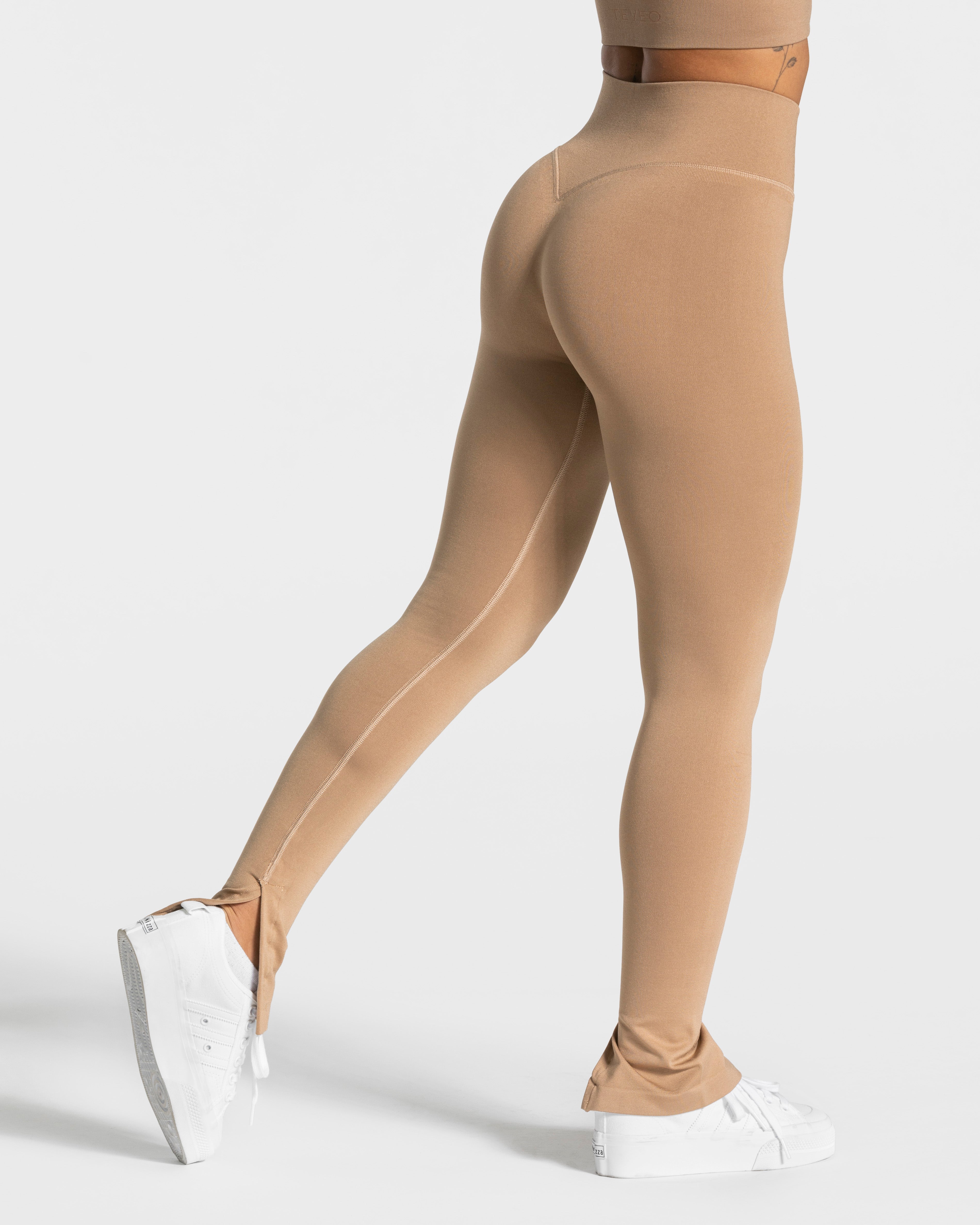 Sassy Slit Leggings "Beige"