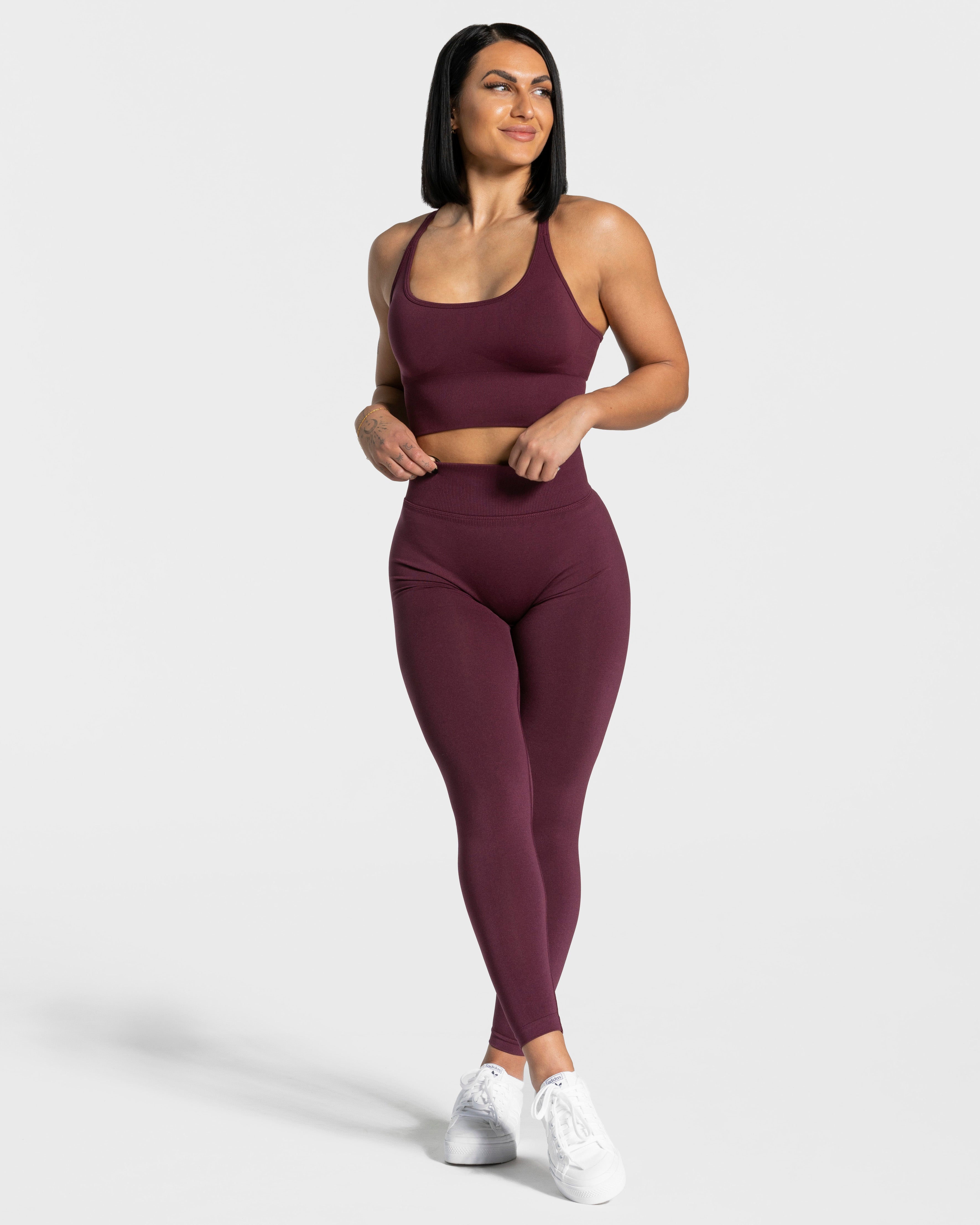 Statement Scrunch Leggings "Pflaume"