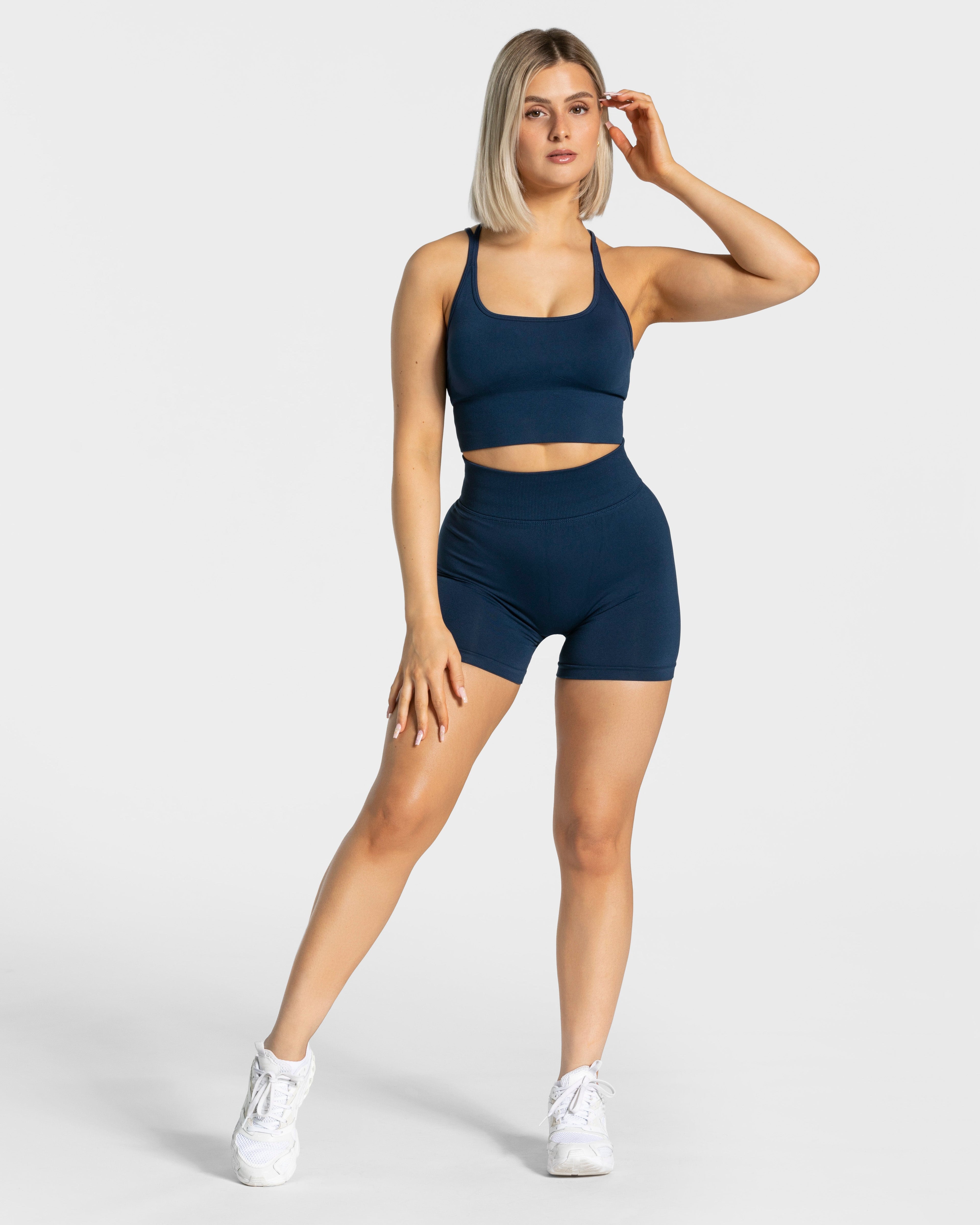 Statement Scrunch Shorts "Dunkelblau"