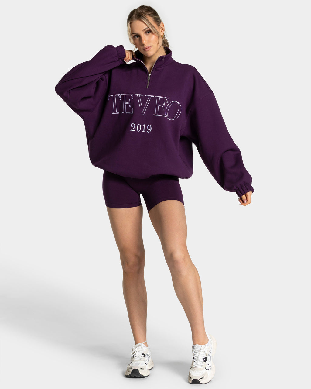 Femme Half Zip Sweater "Aubergine"