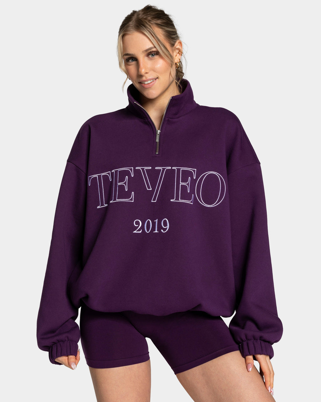 Femme Half Zip Sweater "Aubergine"