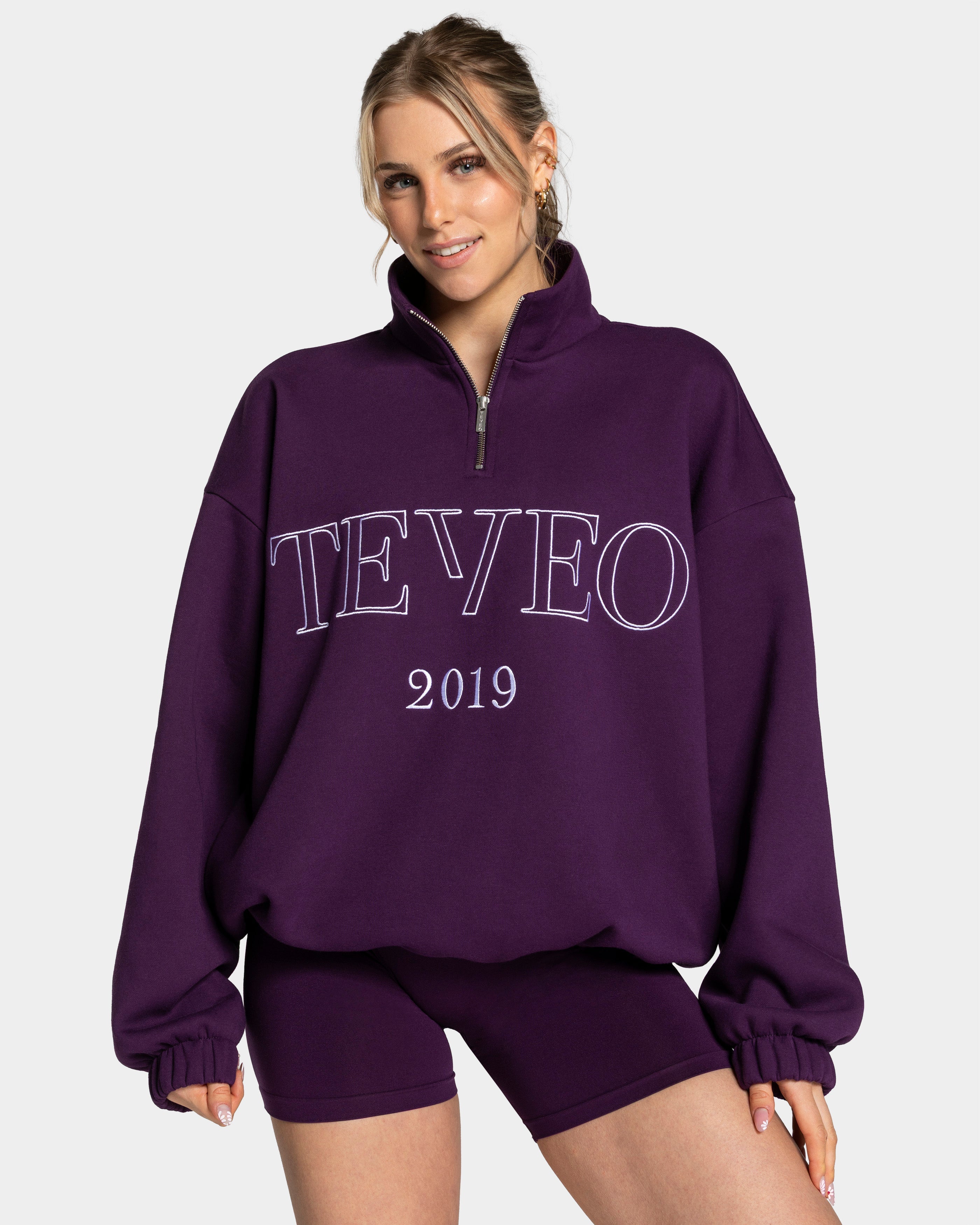 Femme Half Zip Sweater "Aubergine"