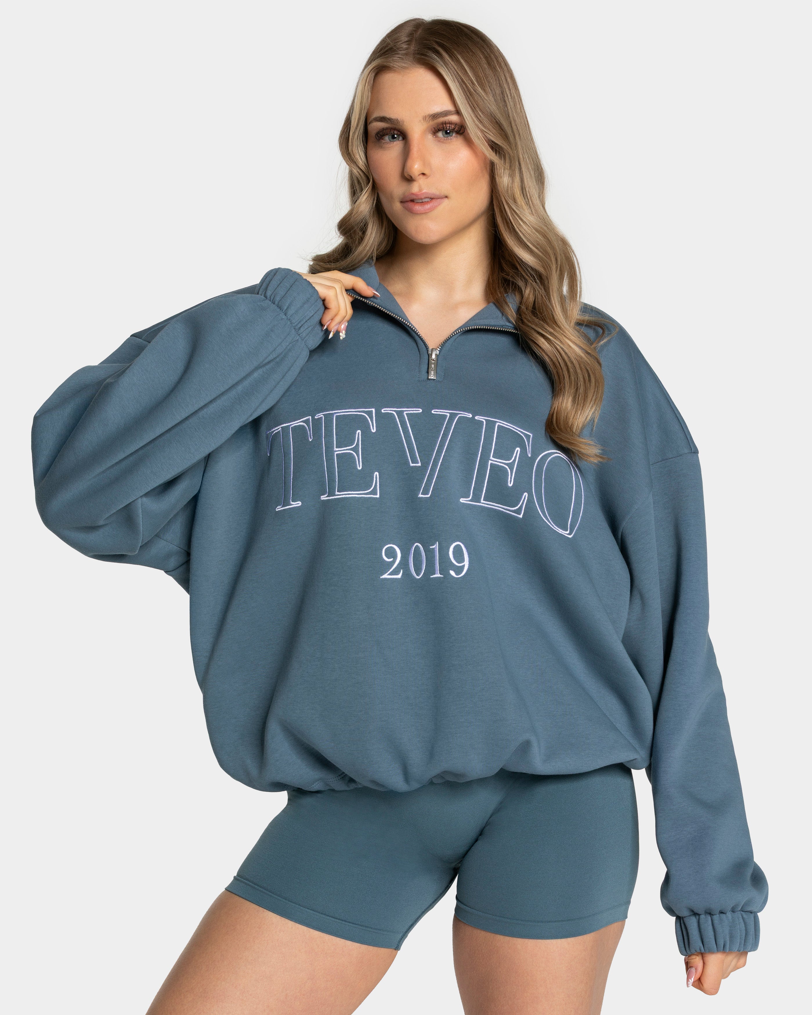 Femme Half Zip Sweater "Teal"