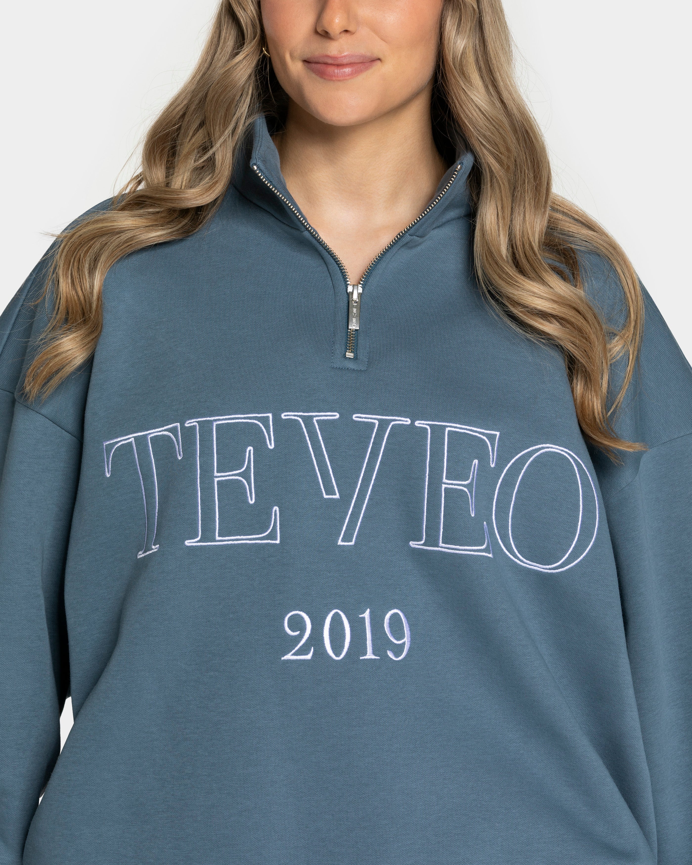 Femme Half Zip Sweater "Teal"