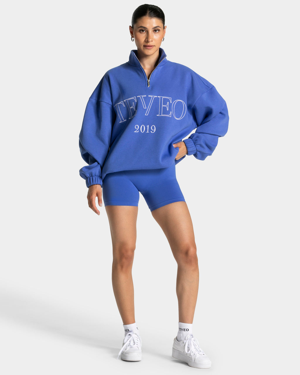 Femme Half Zip Sweater "Royalblau"