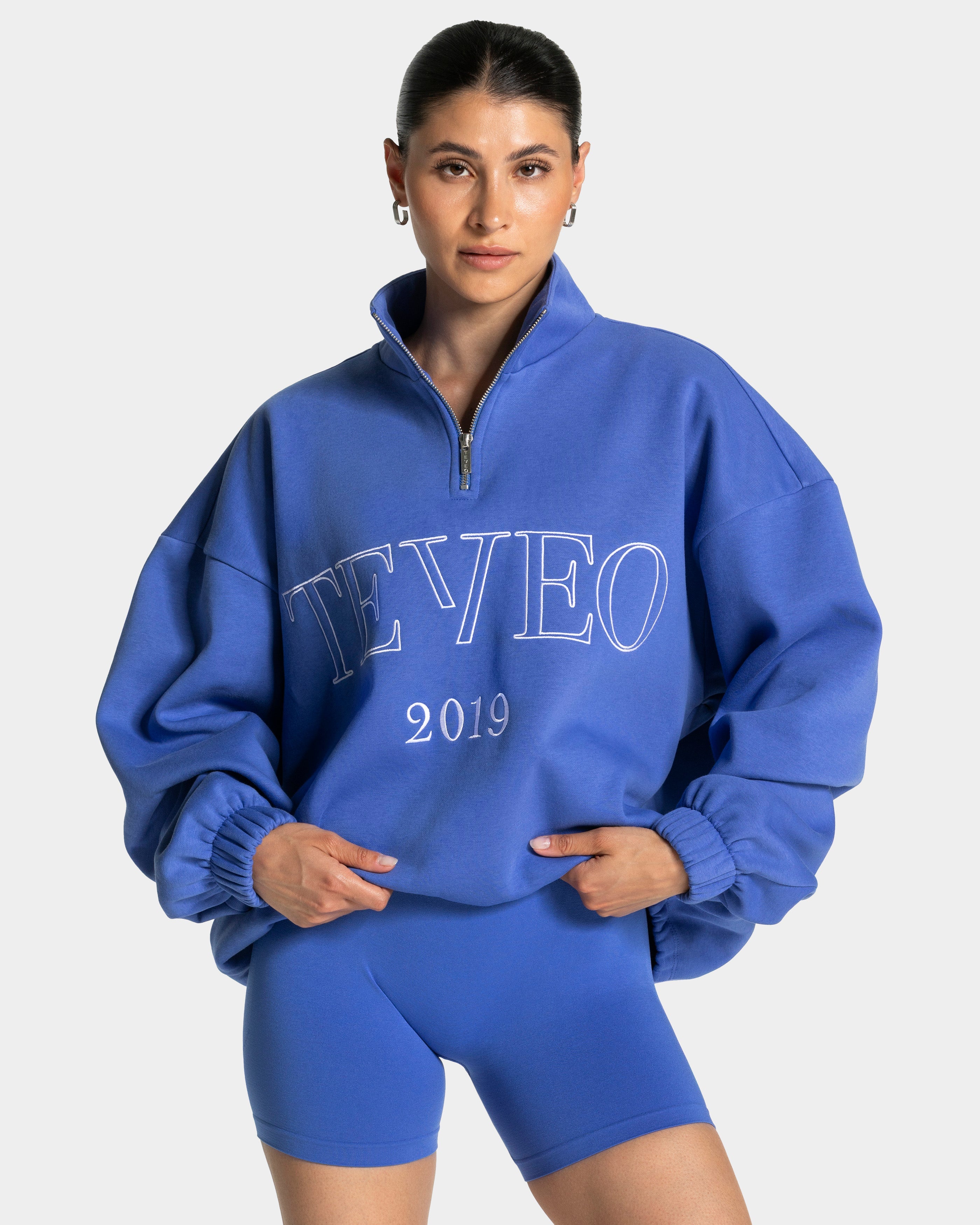 Femme Half Zip Sweater "Royalblau"