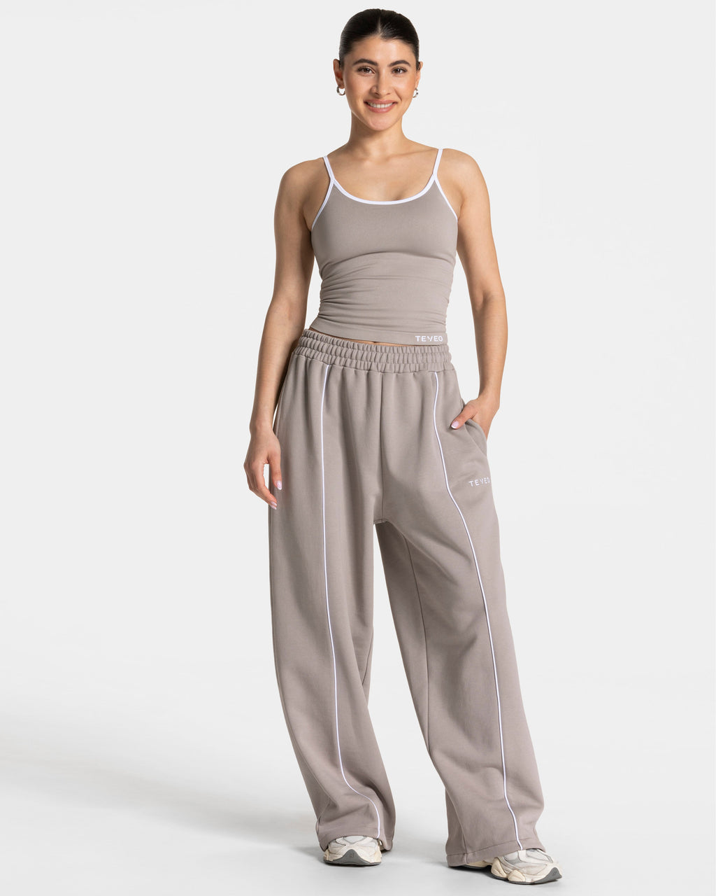 Contrastline Cami Top  "Stone"