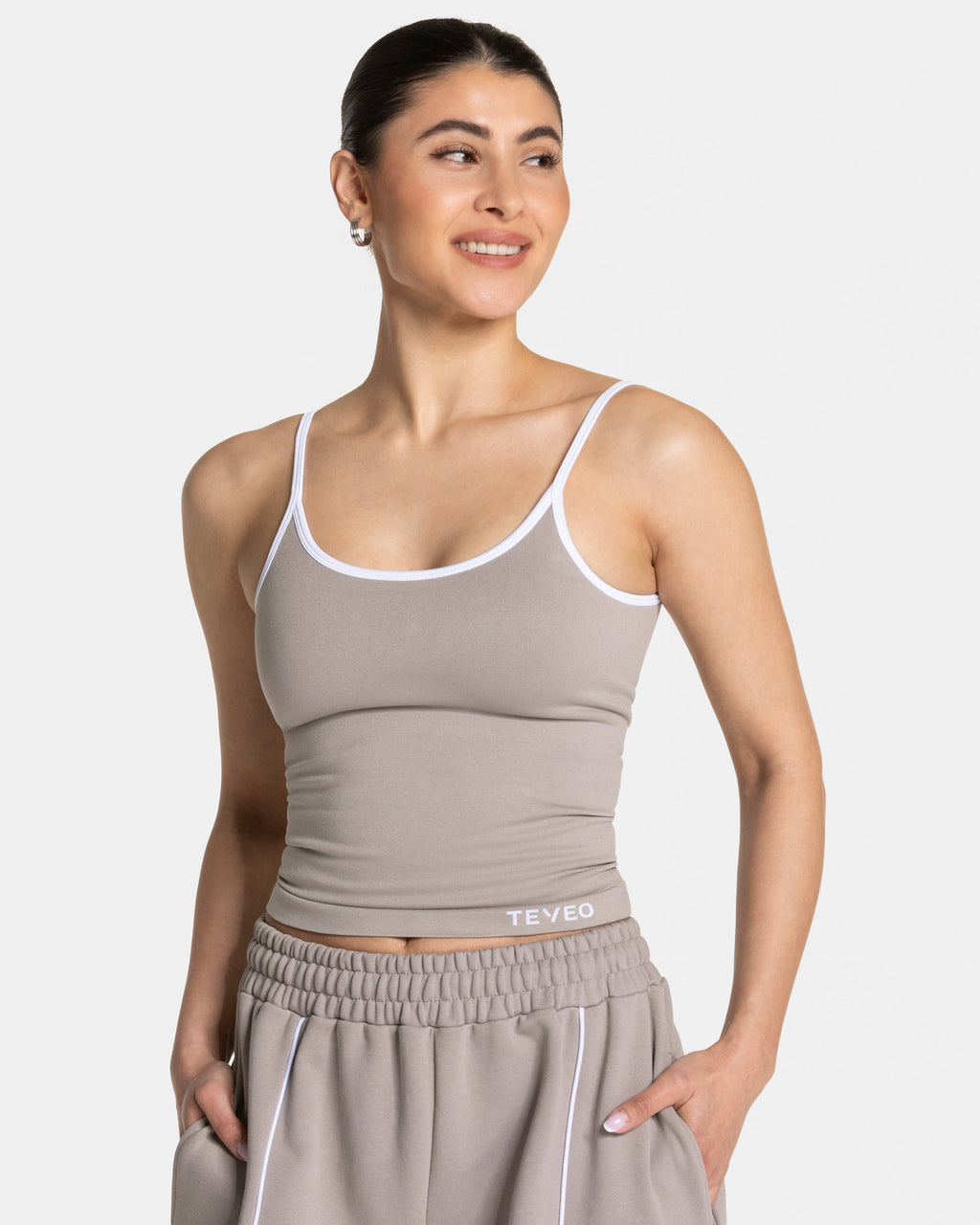 Contrastline Cami Top  "Stone"