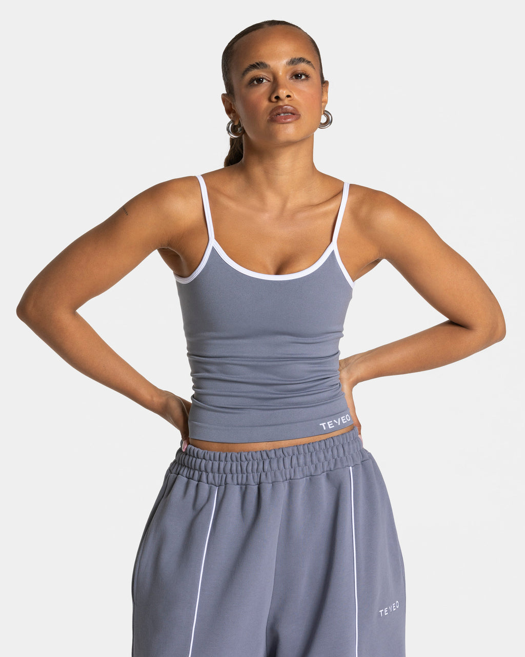 Contrastline Cami Top  "Eisgrau"