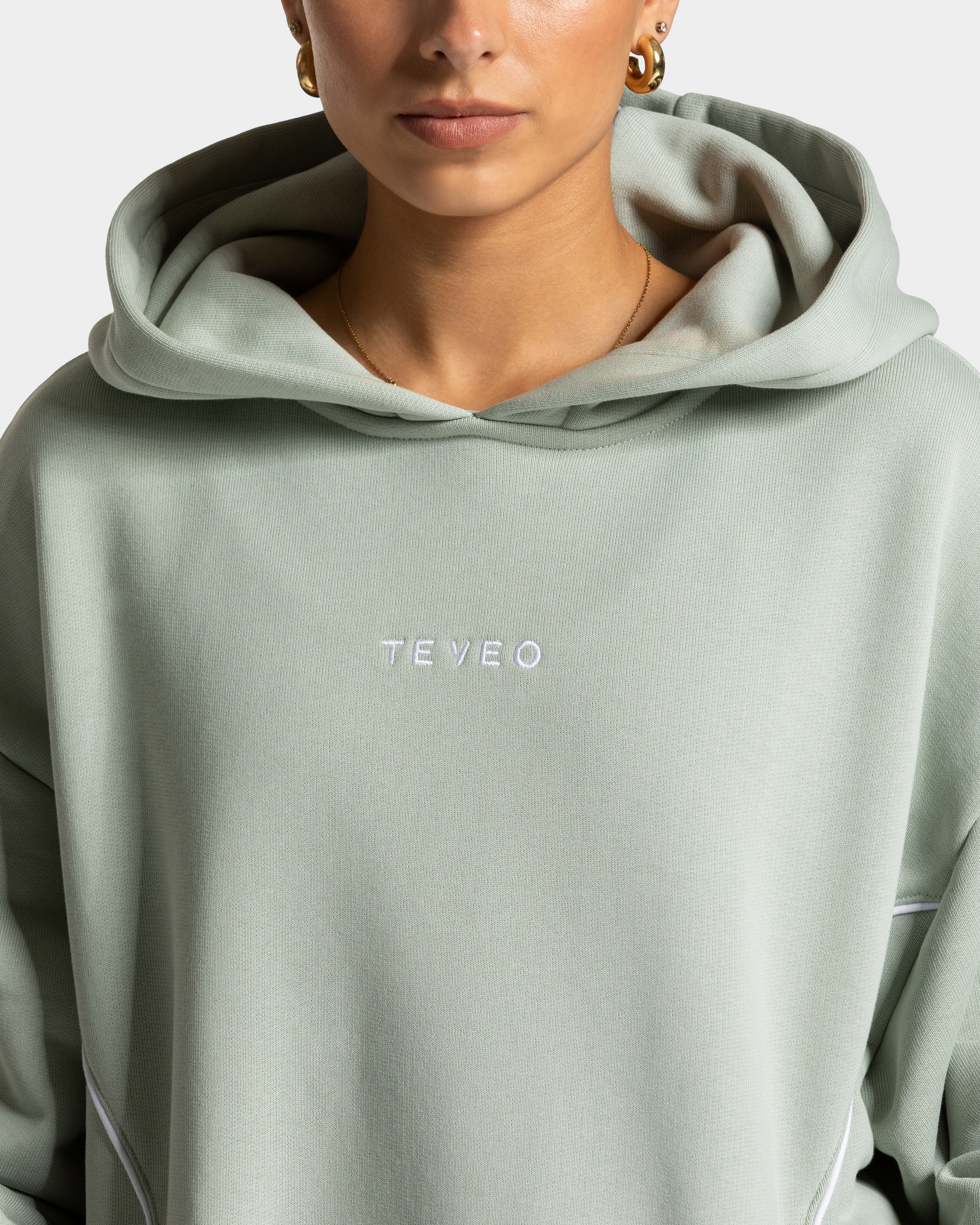 Contrastline Hooded Sweater "Pistachio"