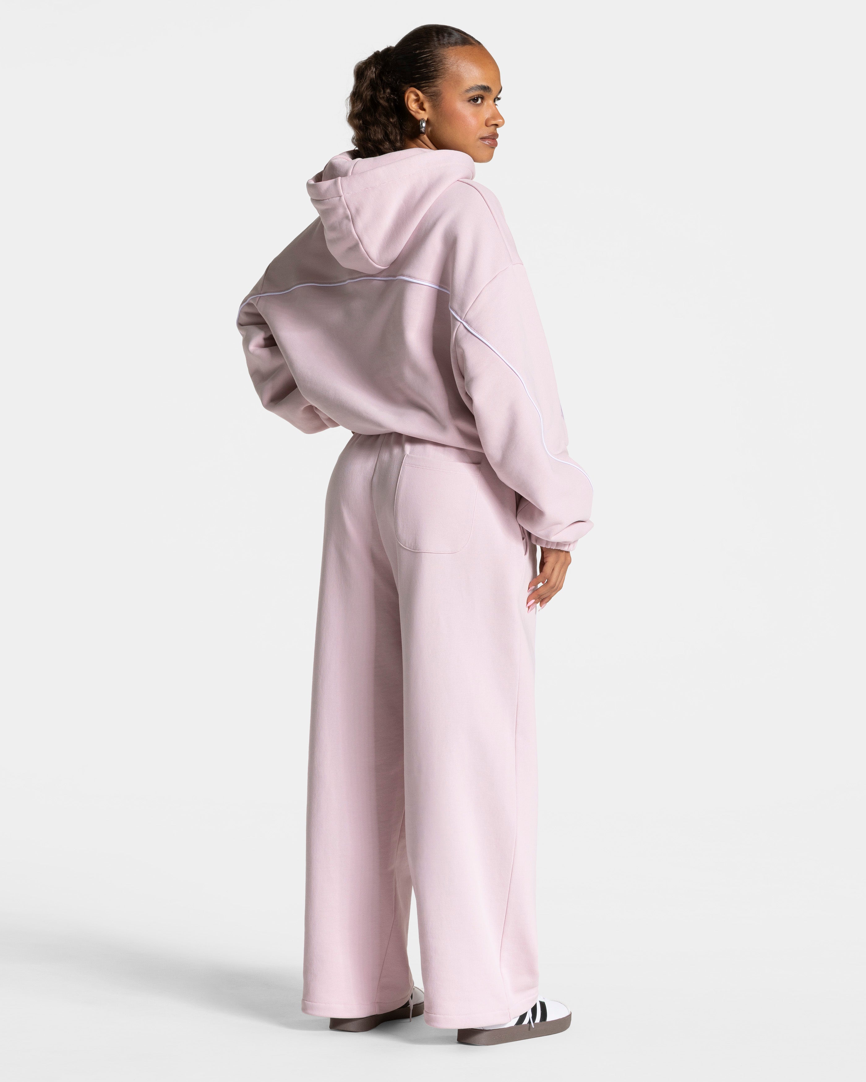 Contrastline Hooded Sweater  "Rosa"