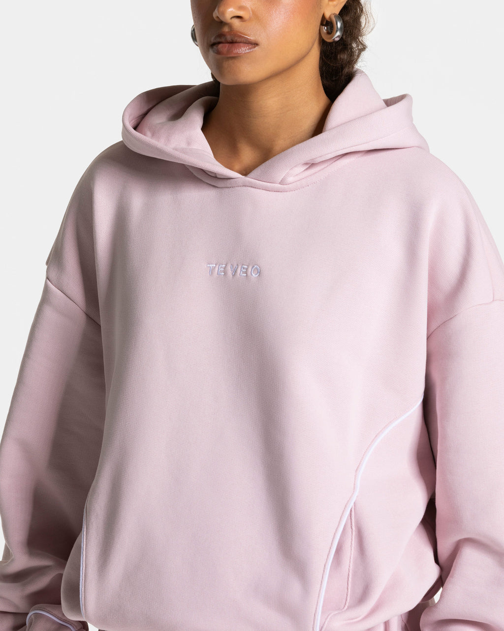 Contrastline Hooded Sweater  "Rosa"