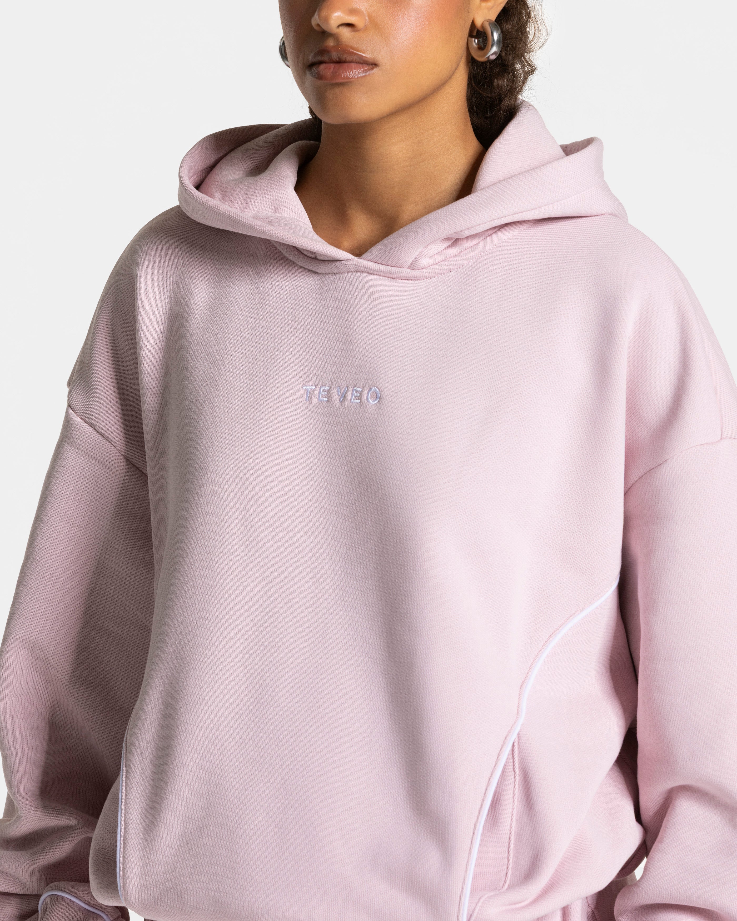Contrastline Hooded Sweater  "Rosa"