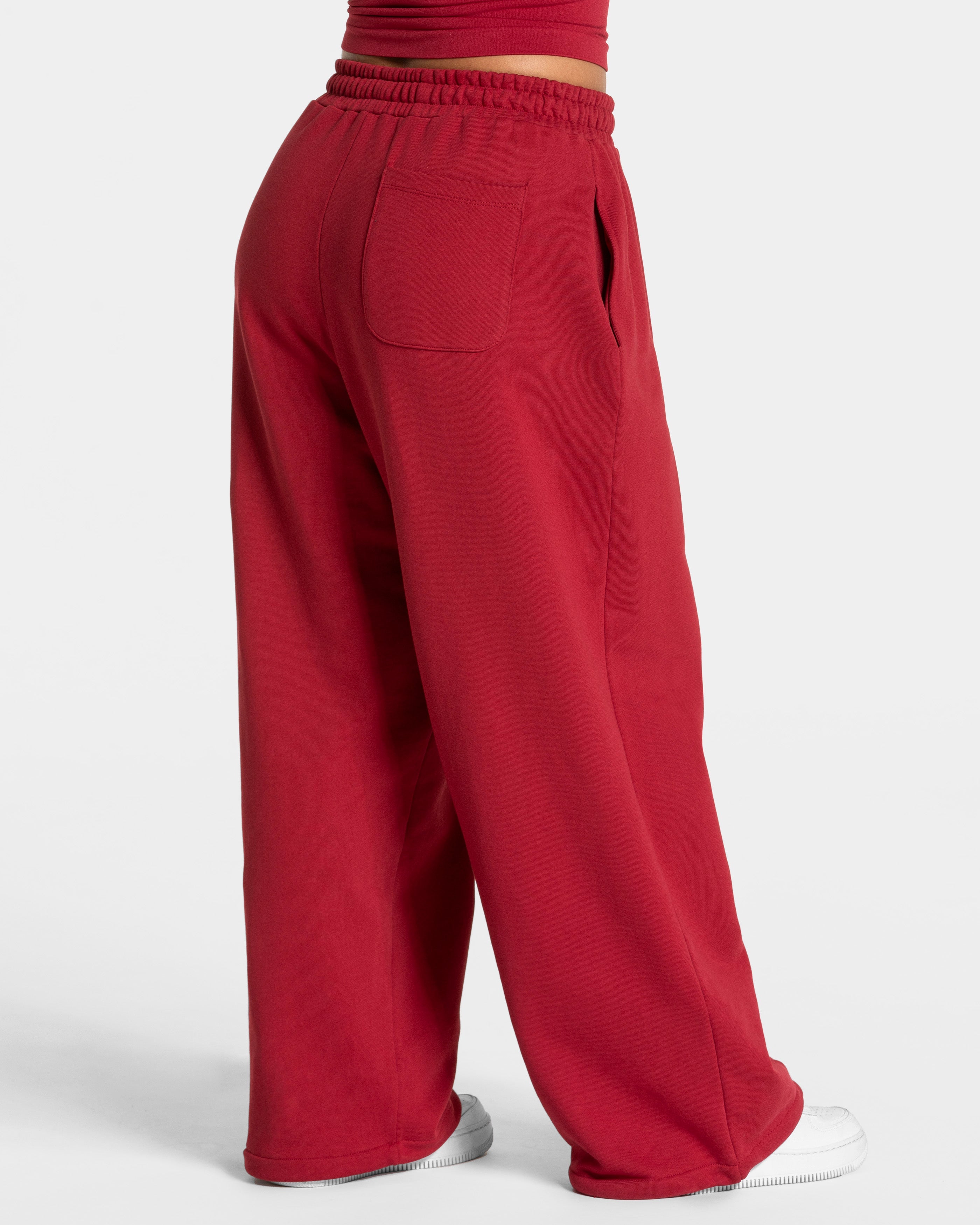 Contrastline Wide Leg Jogger "Cherry"