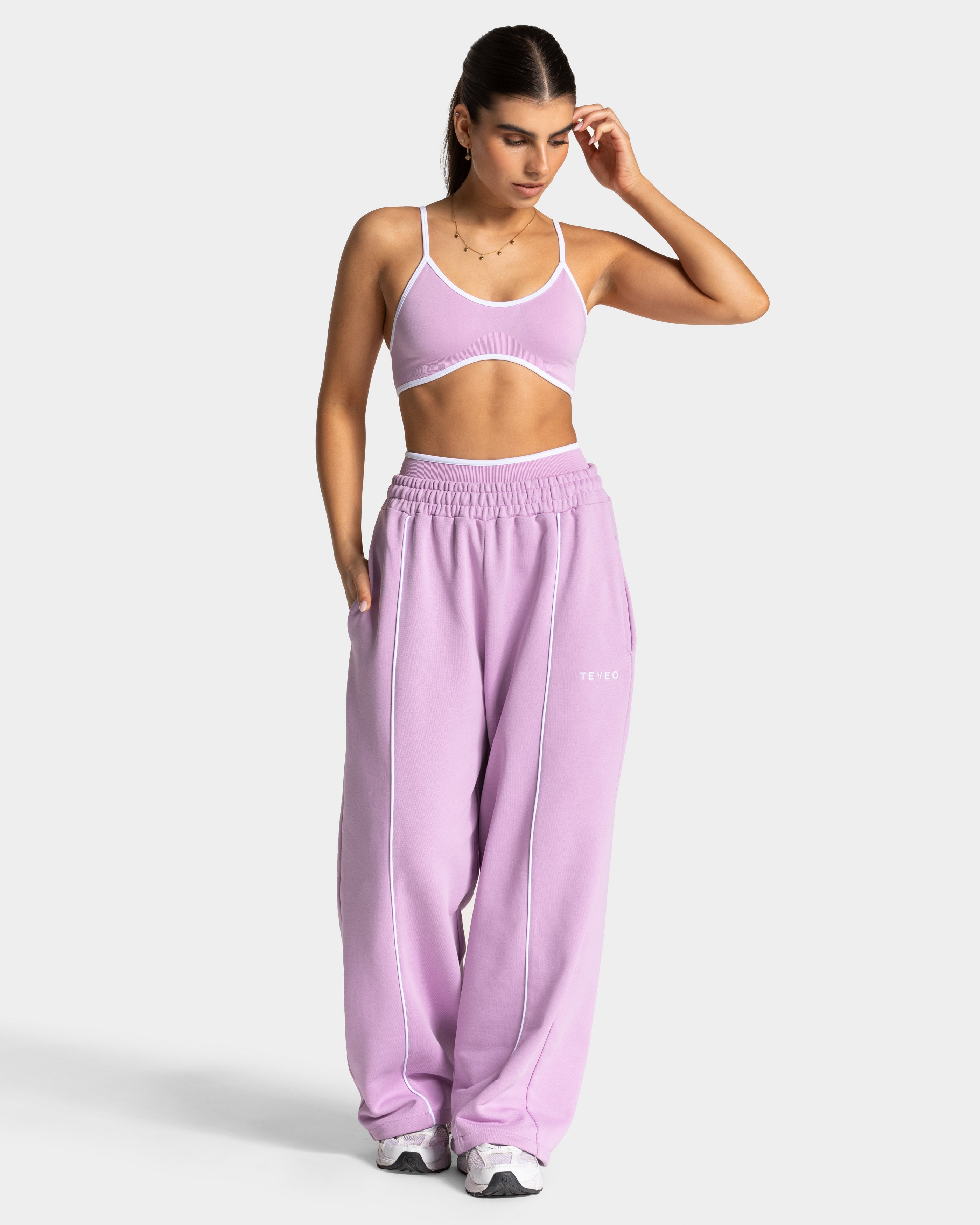 Contrastline Wide Leg Jogger "Orchid"