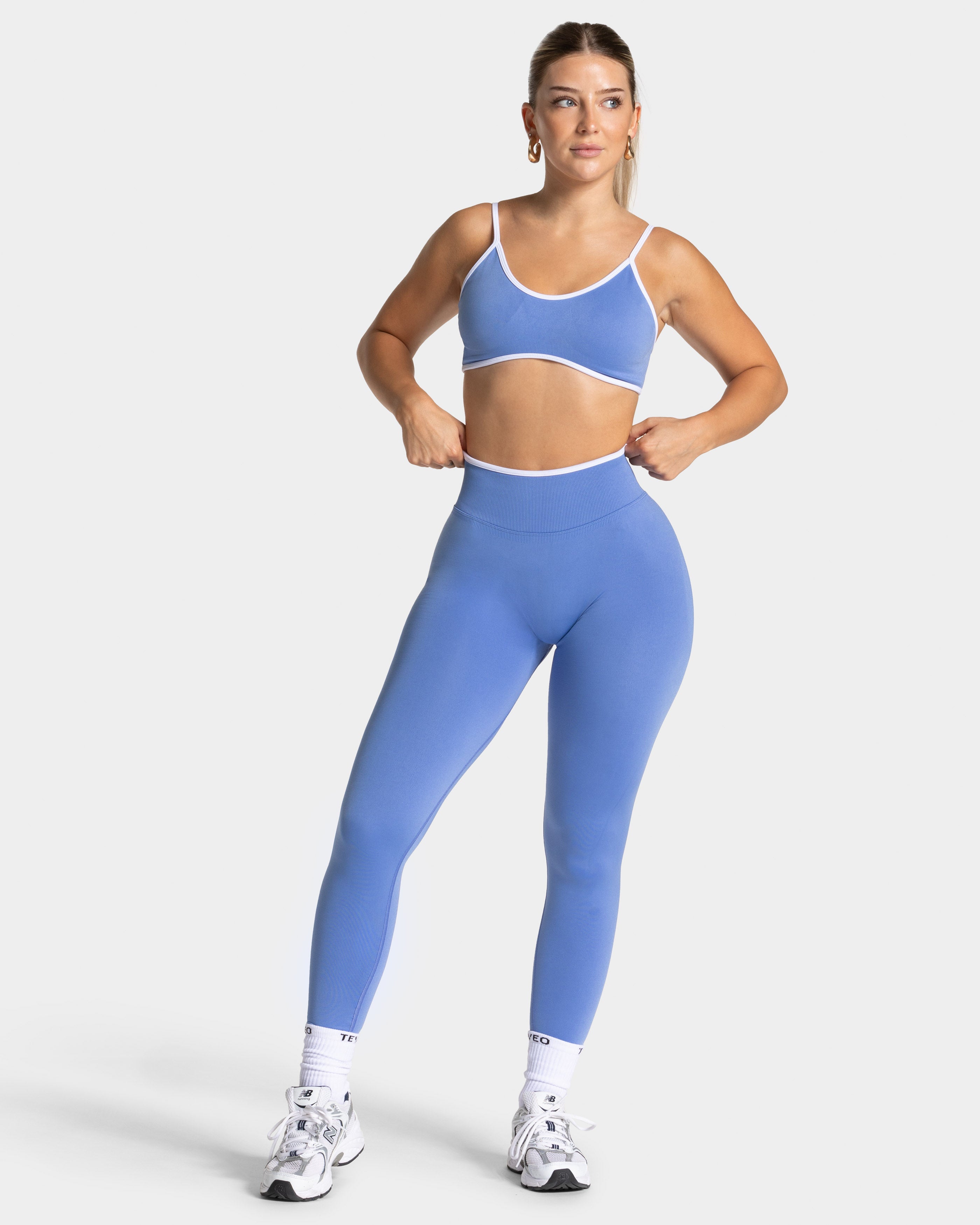 Contrastline Sculpt Scrunch Leggings "Azure"