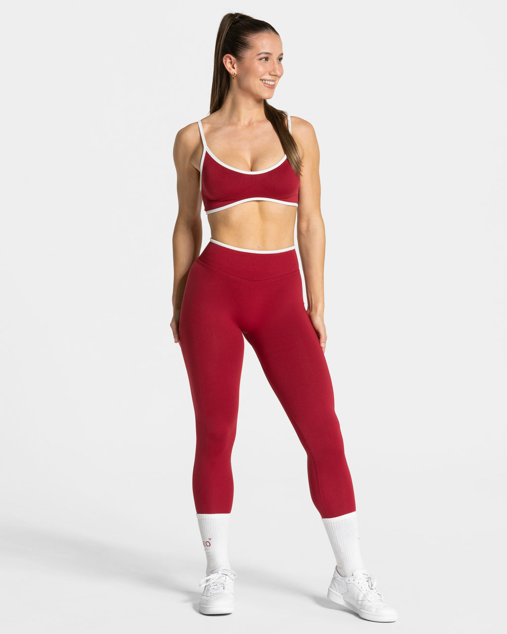 Contrastline Sculpt Scrunch Leggings "Cherry"