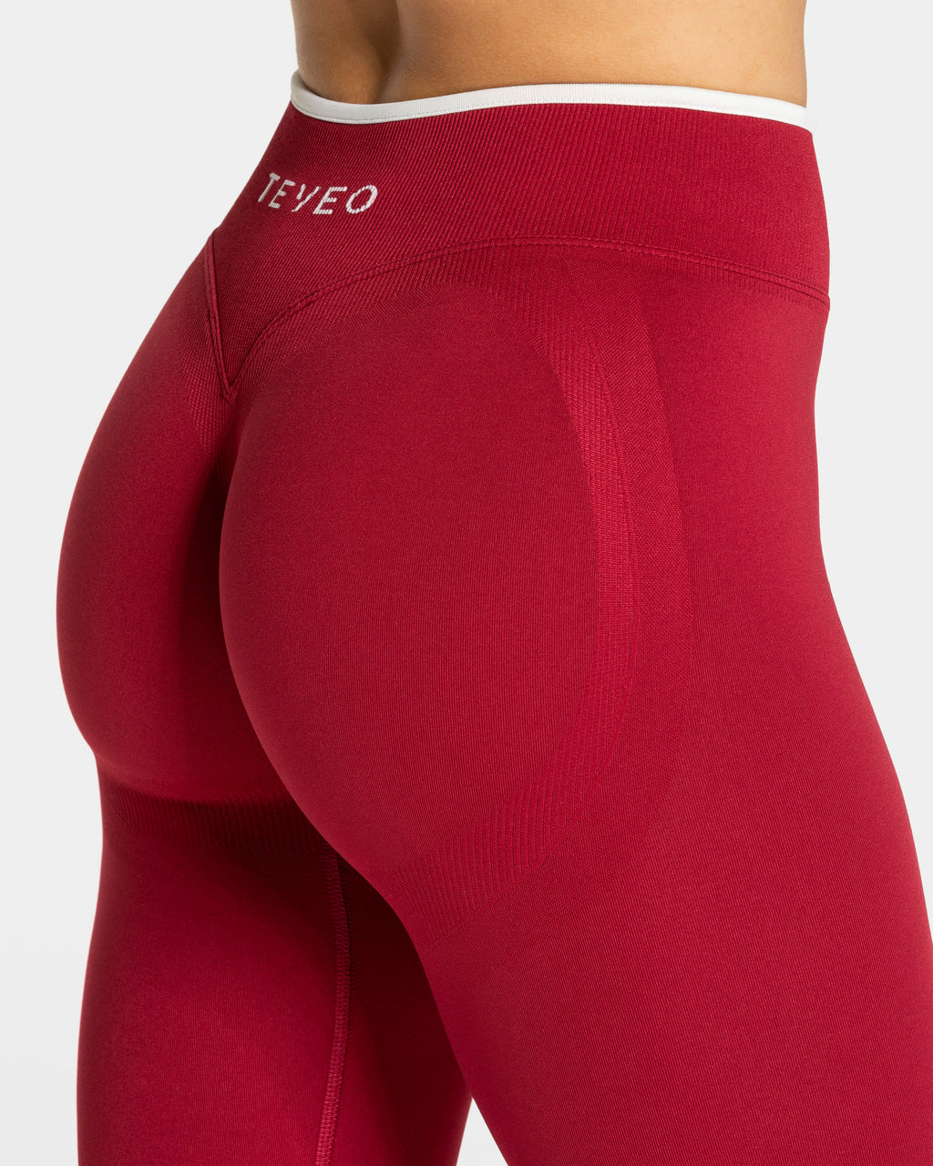 Contrastline Sculpt Scrunch Leggings "Cherry"