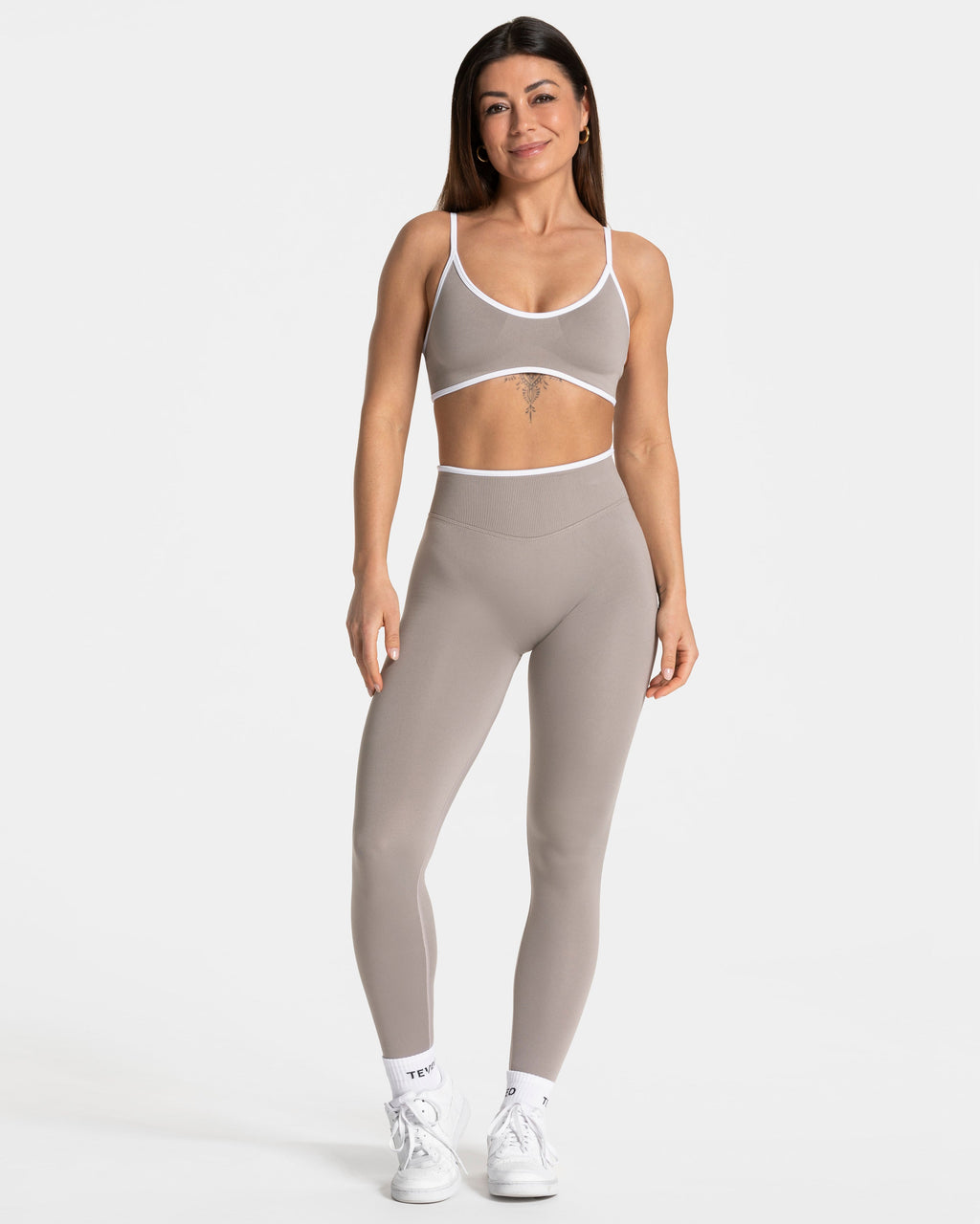 Contrastline Sculpt Scrunch Leggings "Stone"