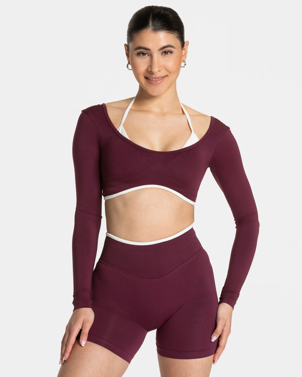 Contrastline Longsleeve  "Pflaume"