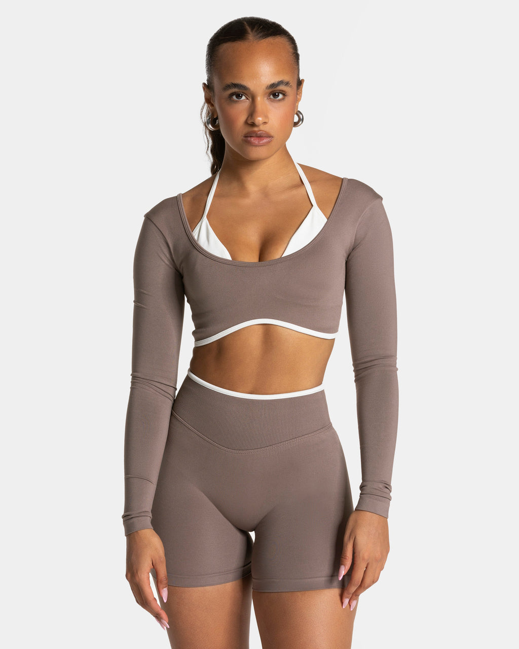 Contrastline Longsleeve  "Mokka"