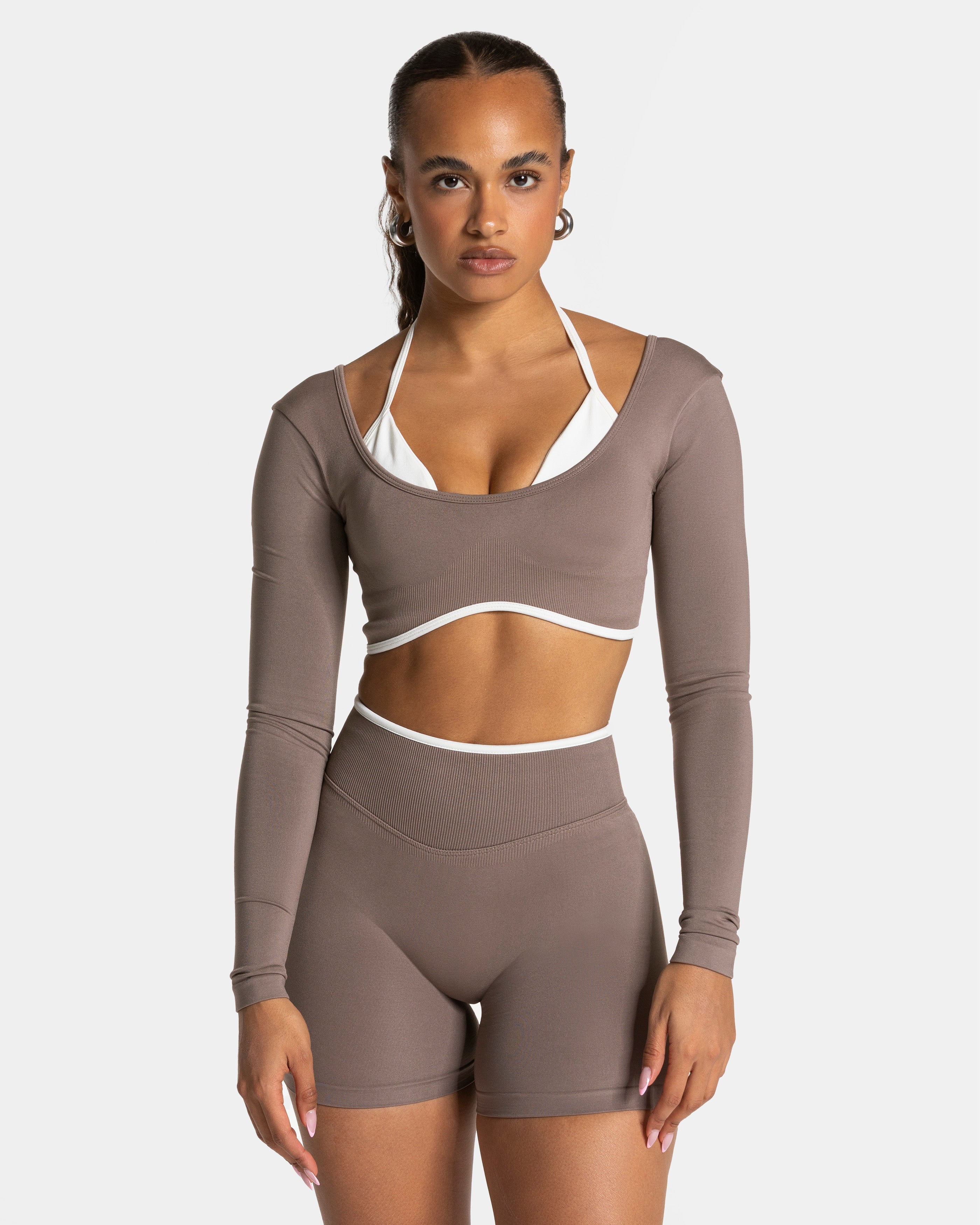 Contrastline Longsleeve  "Mokka"