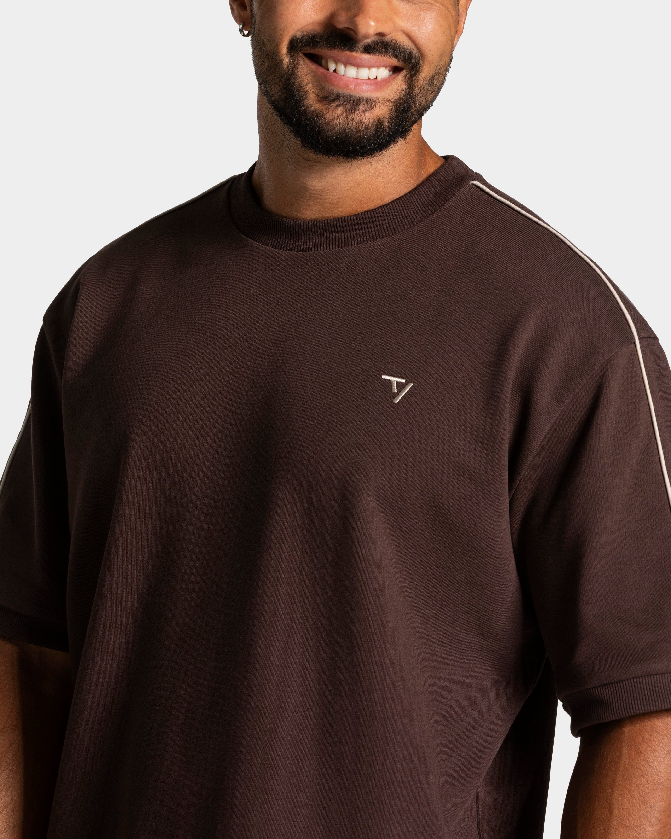 Contrastline Oversized T-Shirt "Espresso"