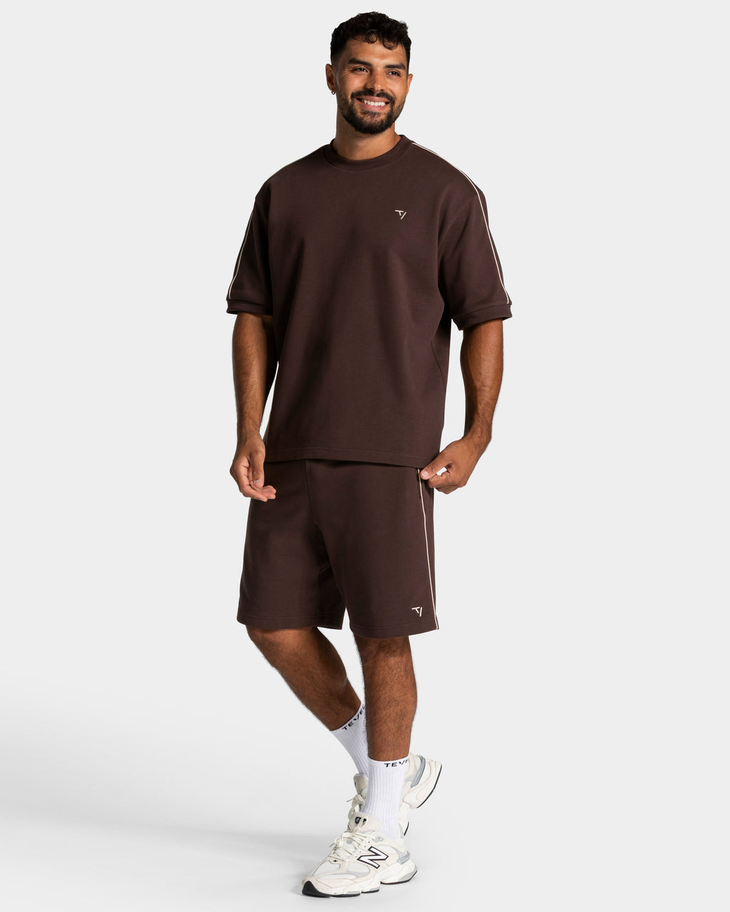 Contrastline Oversized T-Shirt "Espresso"